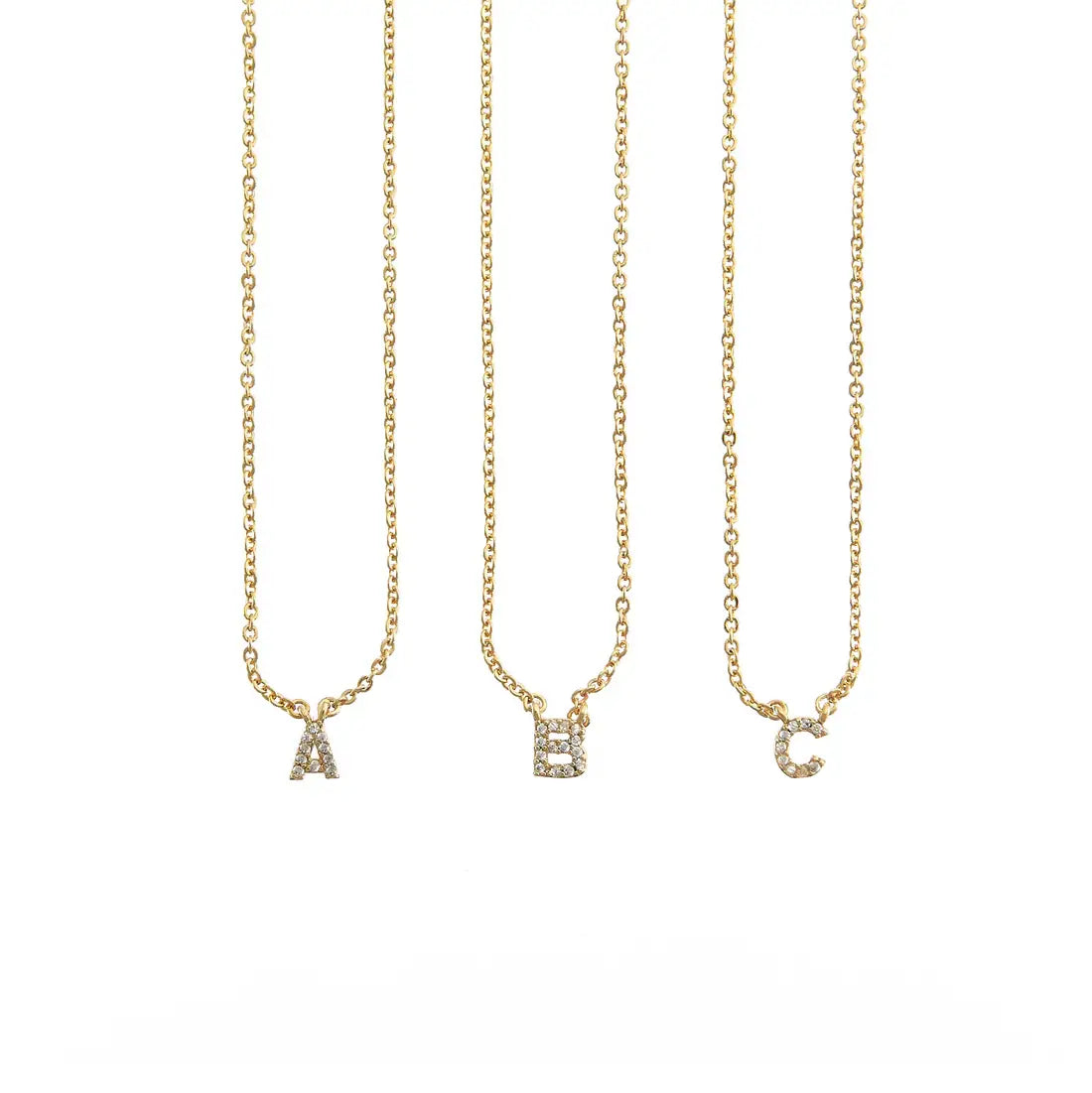 Dainty Shiny Initial Necklace