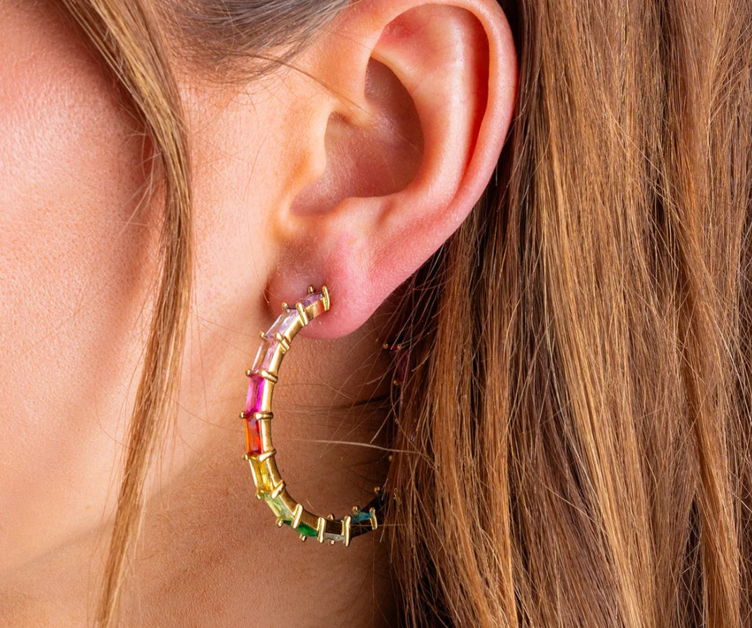 Reese Colorful Hoop Earrings by Taylor Elliott Designs