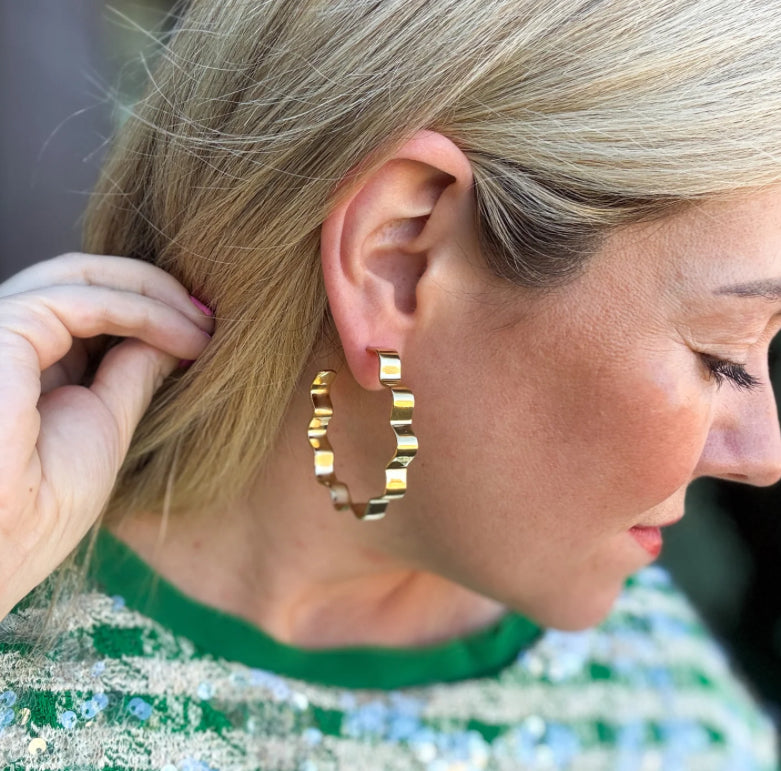 Whitney Wave Hoop Earrings by Taylor Elliott Designs