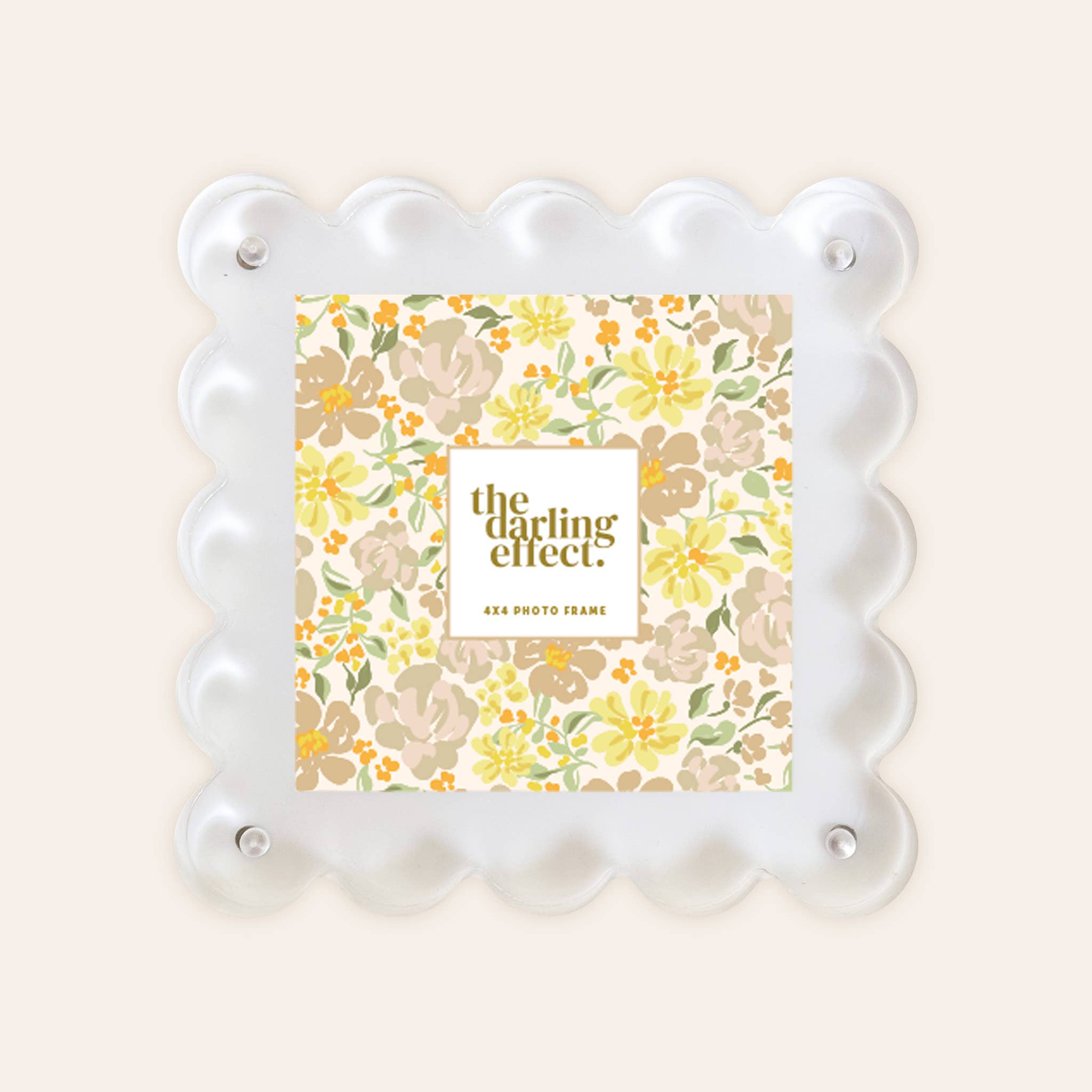 White Square Scalloped Acrylic Frame