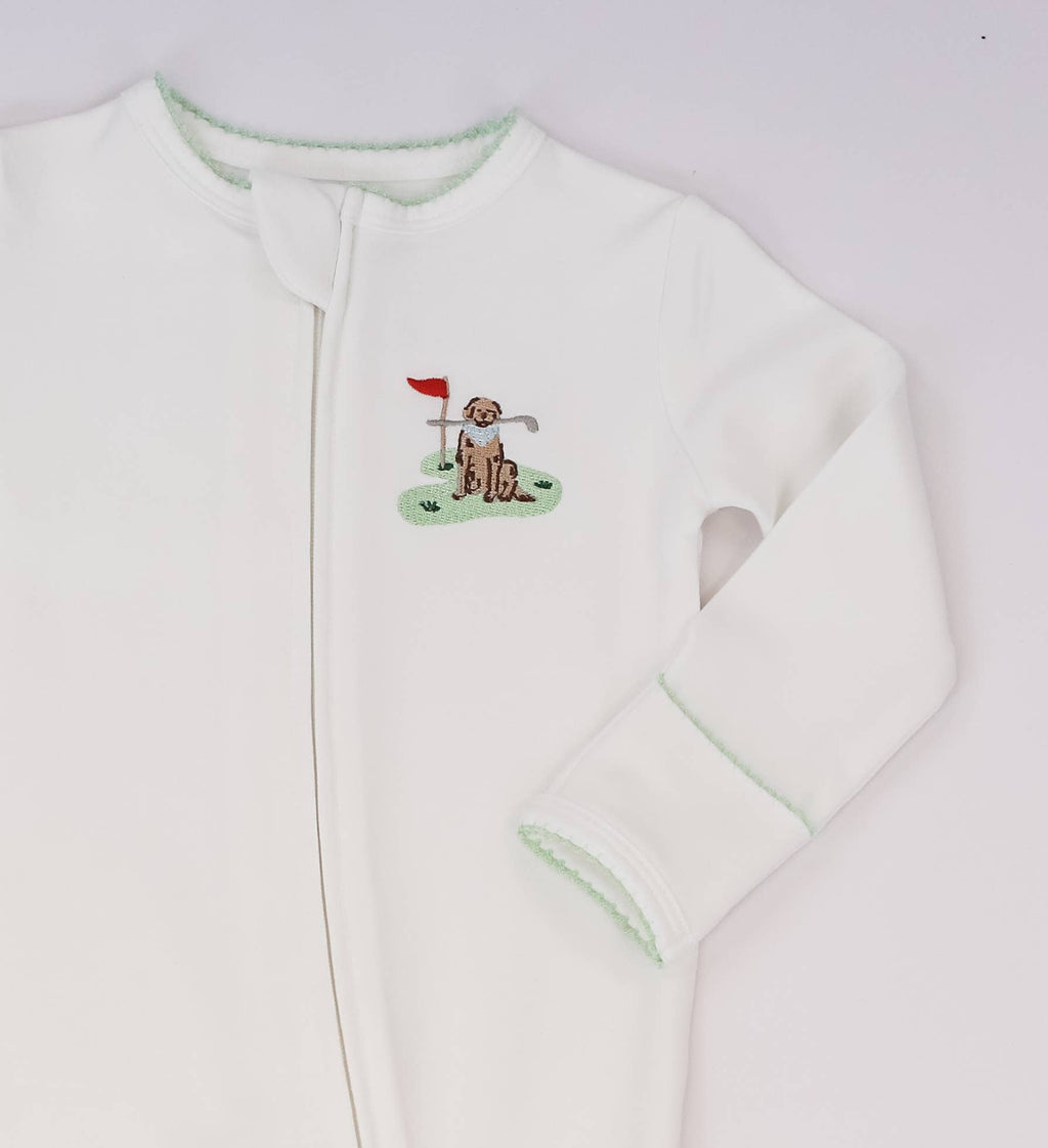 Pip Embroidered Zip Romper | Barks & Birdies