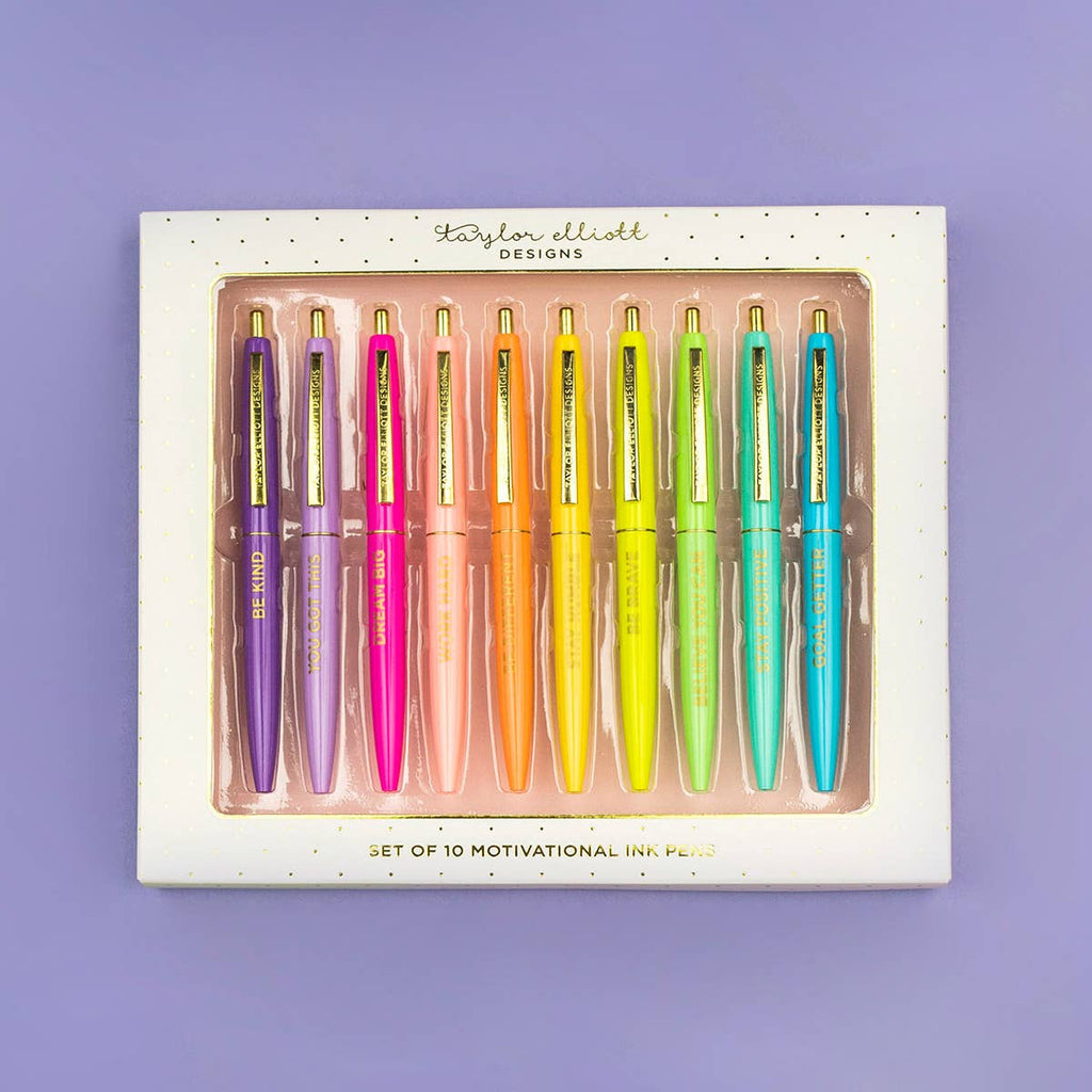 Motivational Pen Set - Asst Colors - 10 Piece Set