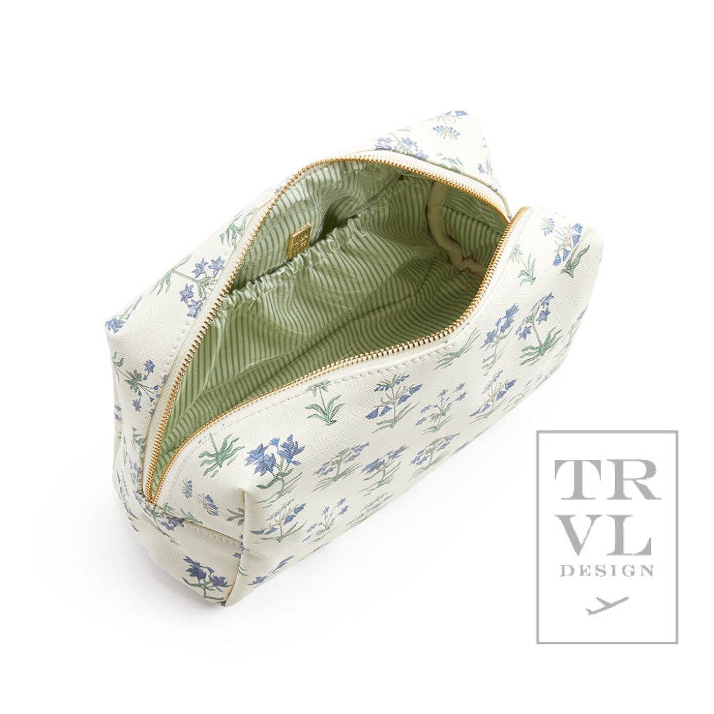 Luxe Cosmetic Bag Everyday Provence With Green Pinstripe