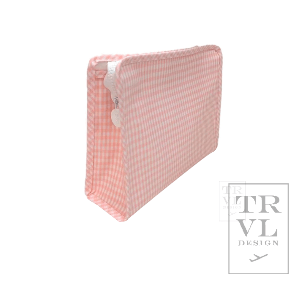 Gingham Taffy Roadie Zip Pouch- Large