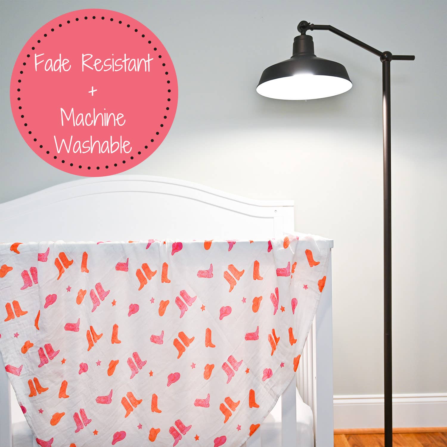 Life is Better in Pink Boots Baby Muslin Swaddle Blanket