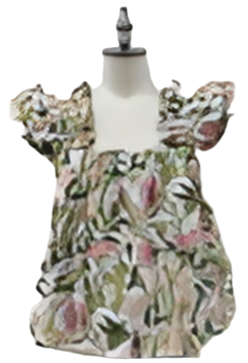 Flutter Sleeve Floral Textured Top