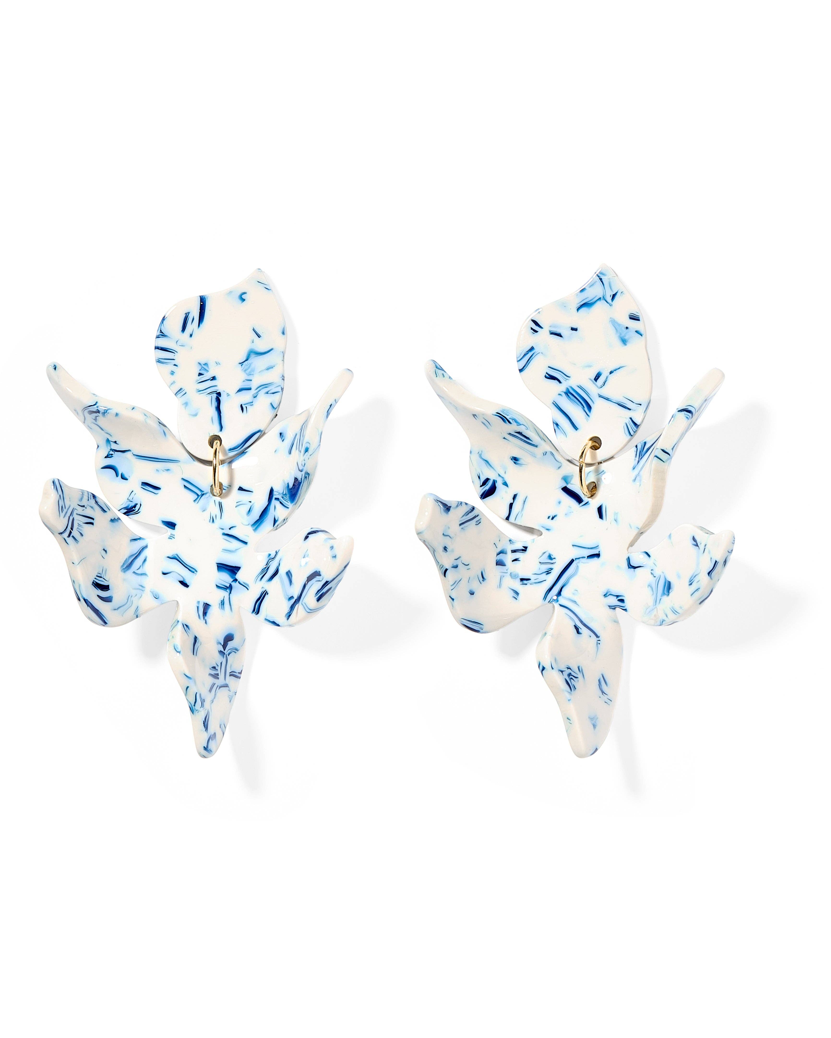 Flora Blue China Earring