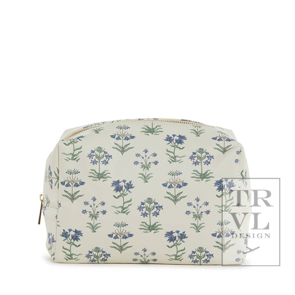 Luxe Cosmetic Bag Everyday Provence With Green Pinstripe