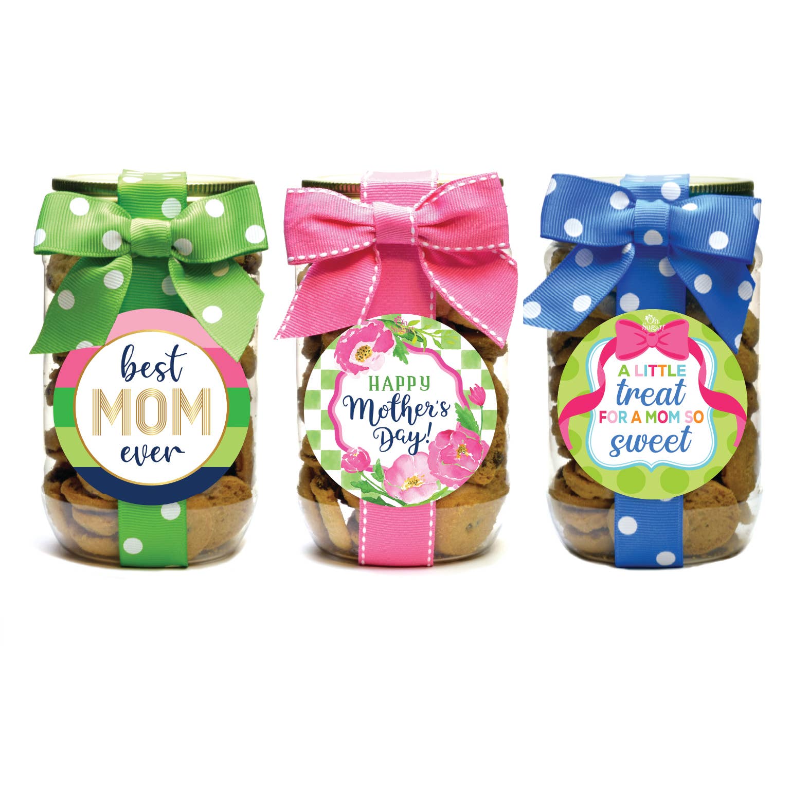 Oh Sugar! Nams Bits Cookie Jars - Mother's Day Pint Assortment- Chocolate Chip