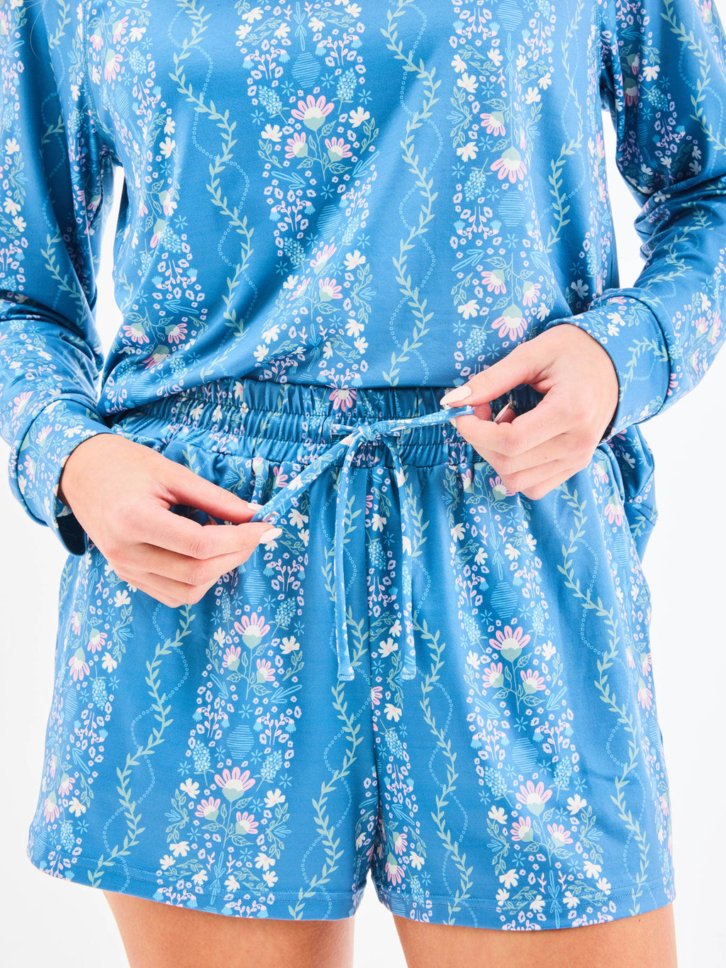 Annie Pajama Shorts Set | Ivy Lane Blue