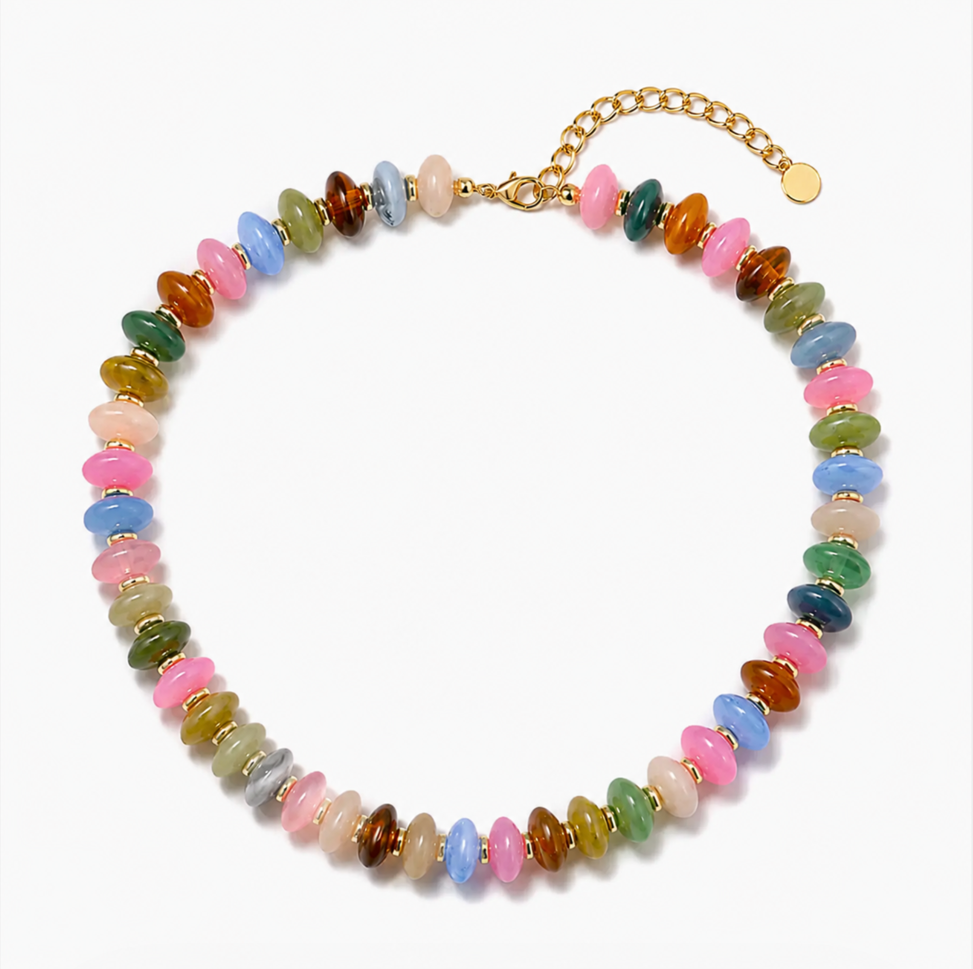 Colorful Chunky Beaded Statement Necklace