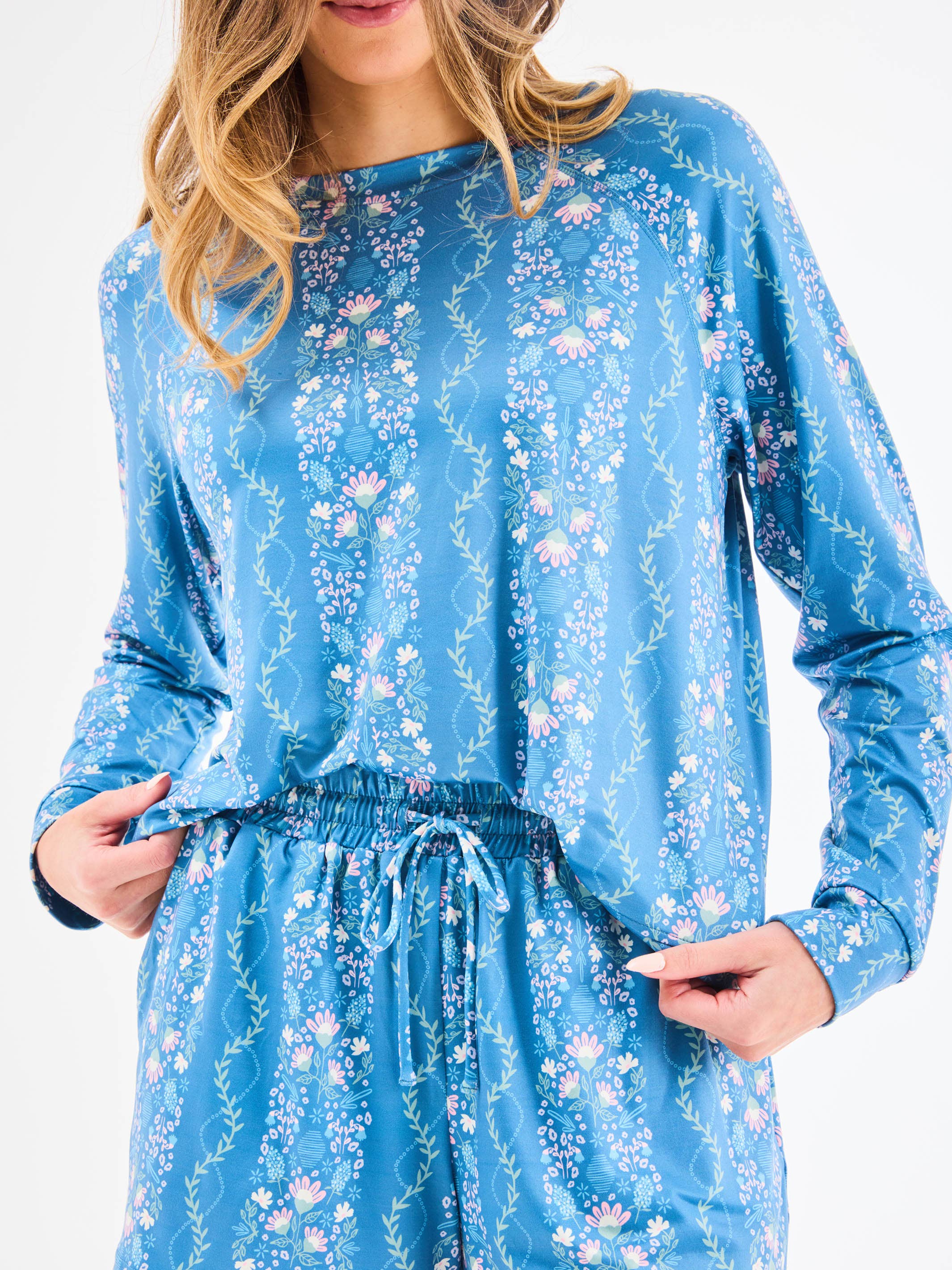 Annie Pajama Shorts Set | Ivy Lane Blue
