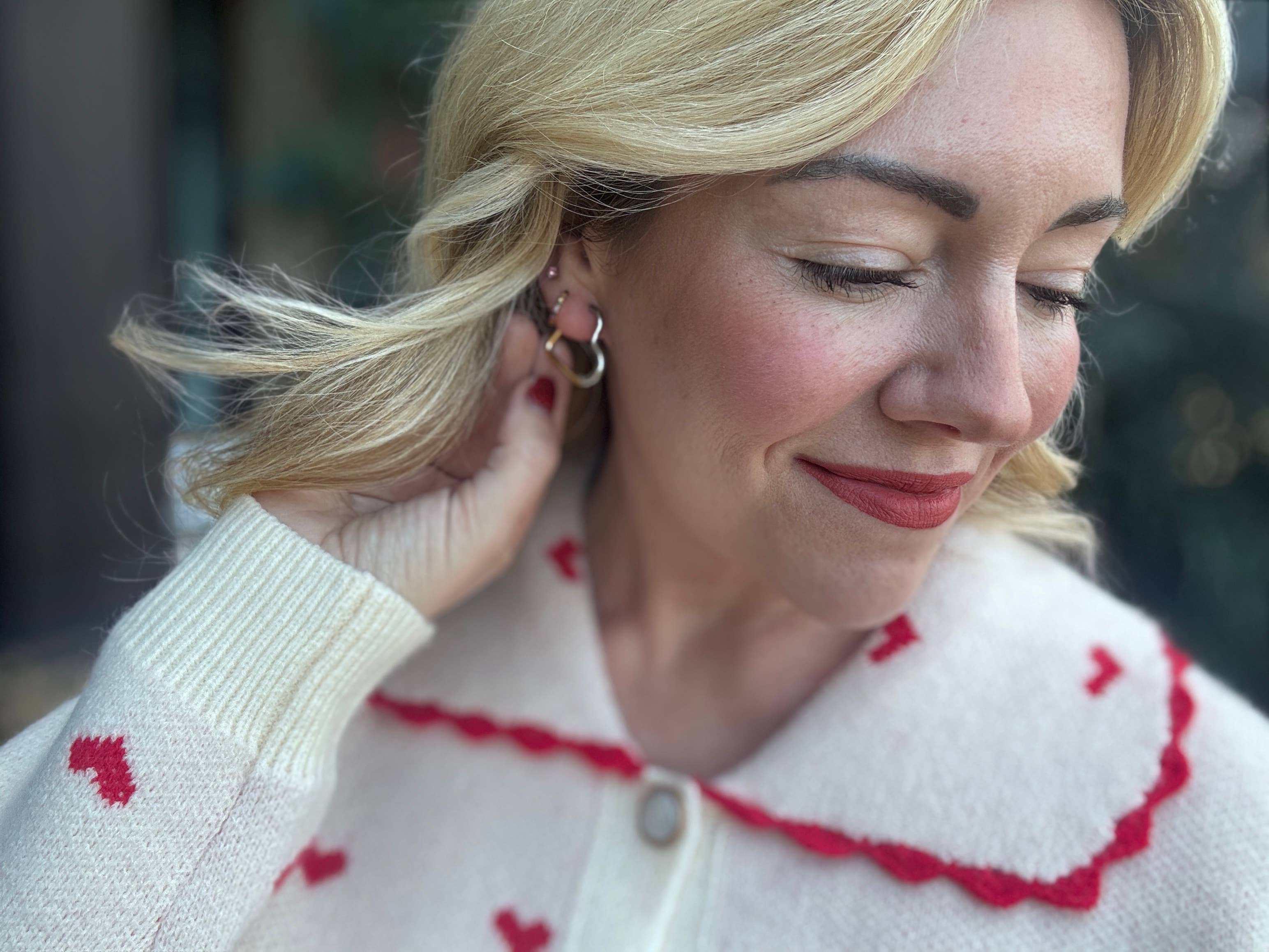 Florence Huggie Earrings | Two-Tone Gold + Silver Hearts