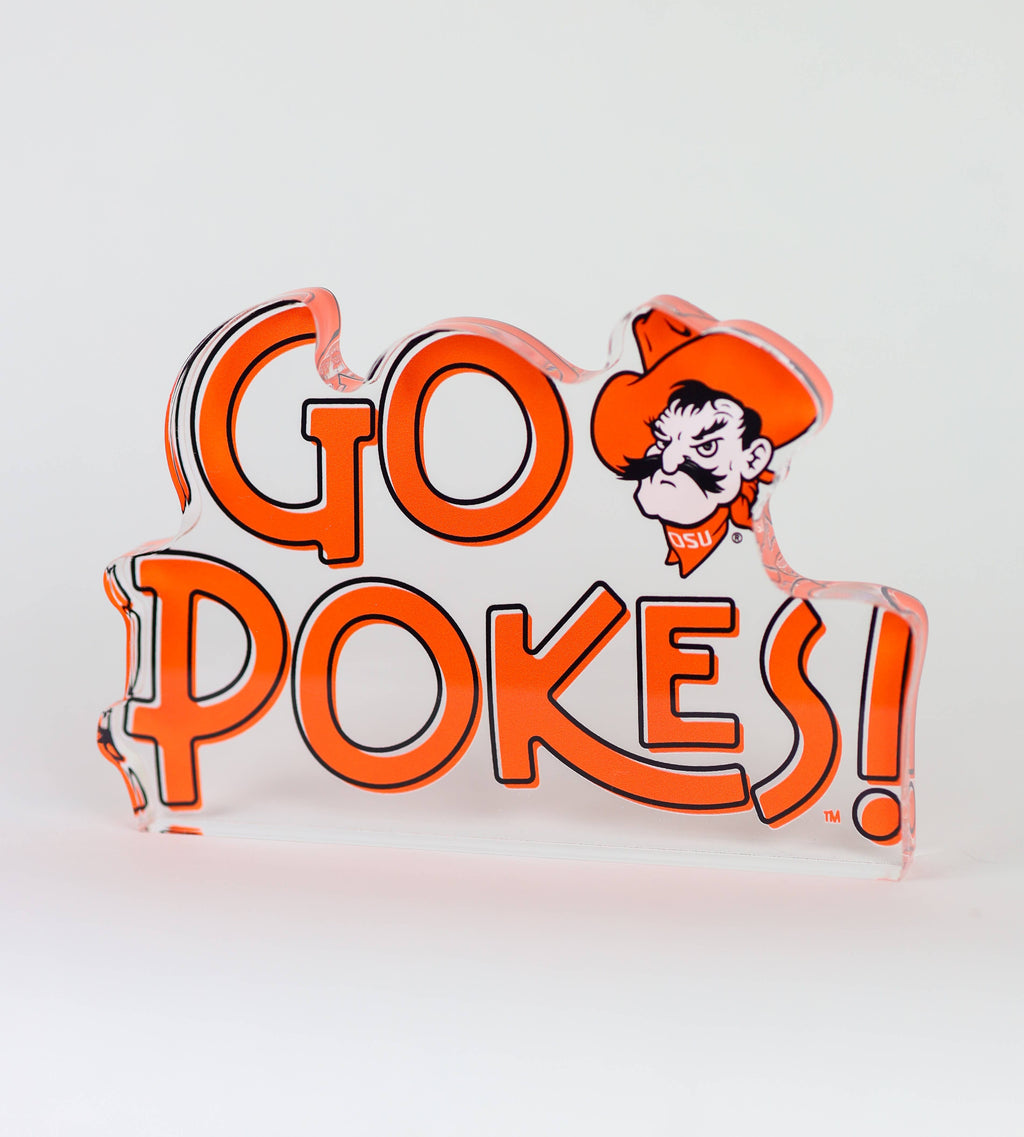 Go Pokes Acrylic Shelfie | Oklahoma State Decor | OSU Art