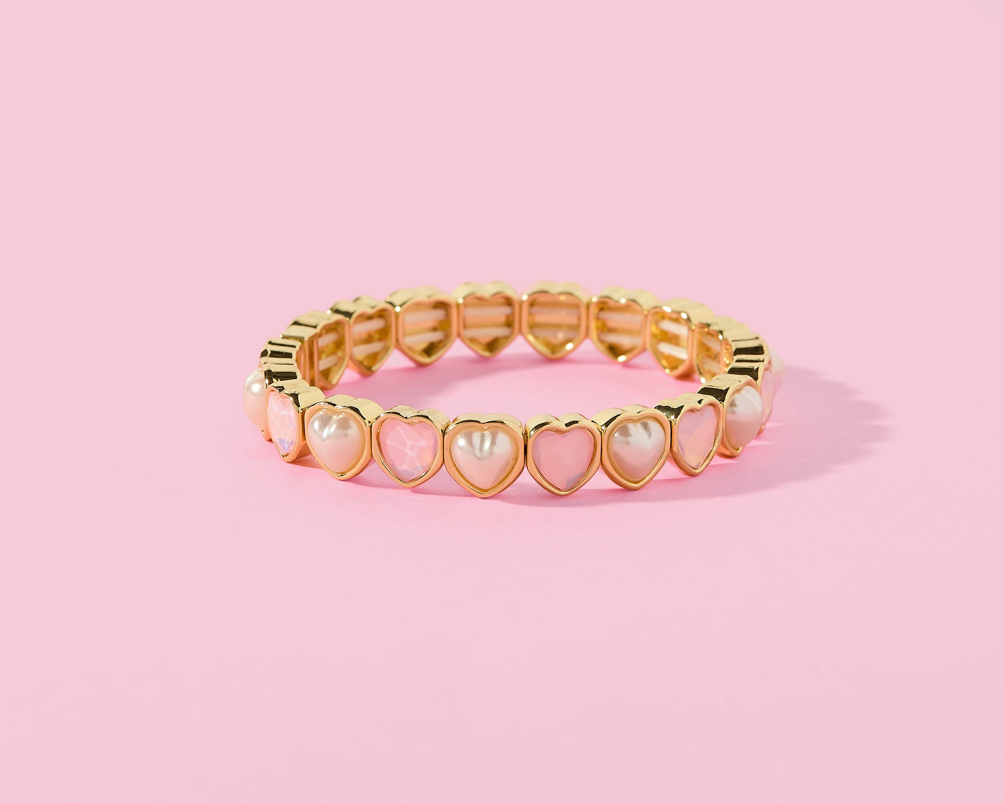 Hayden | FOR FUN | Stretch Bracelet Blue Stone + Pearl Hearts