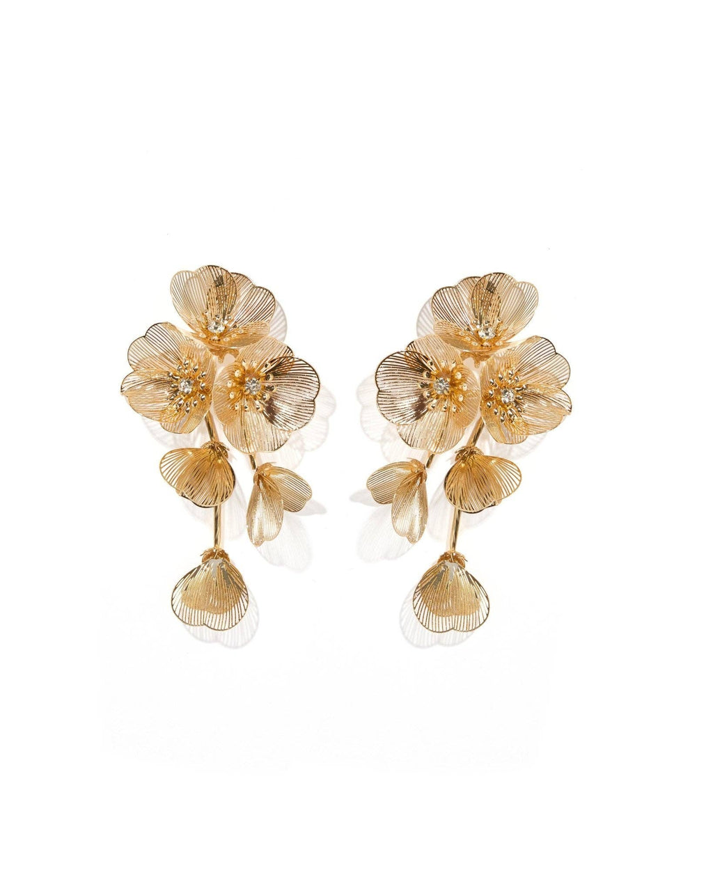 Audrey Flower Statement Earring | Gold