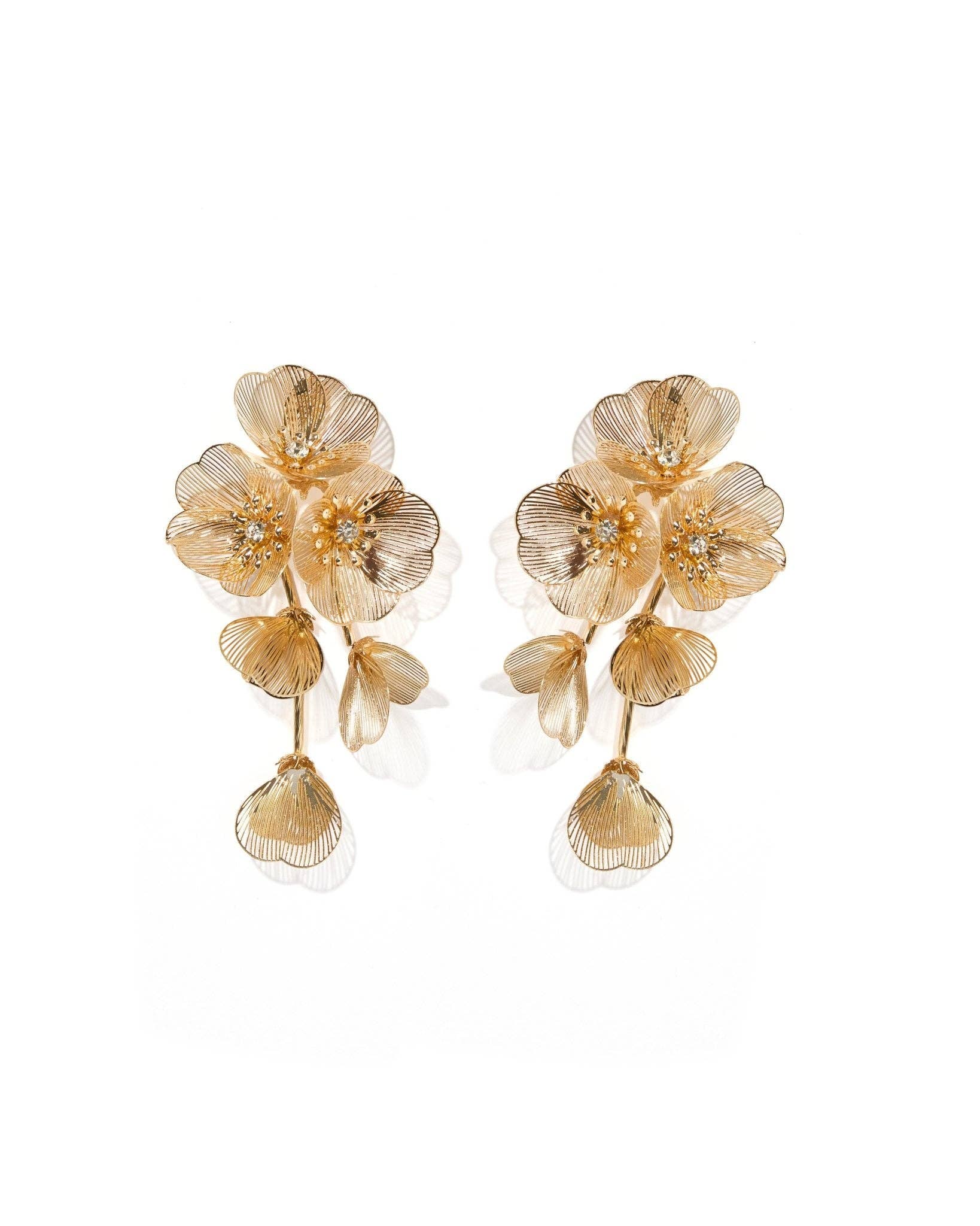 Audrey Flower Statement Earring | Gold