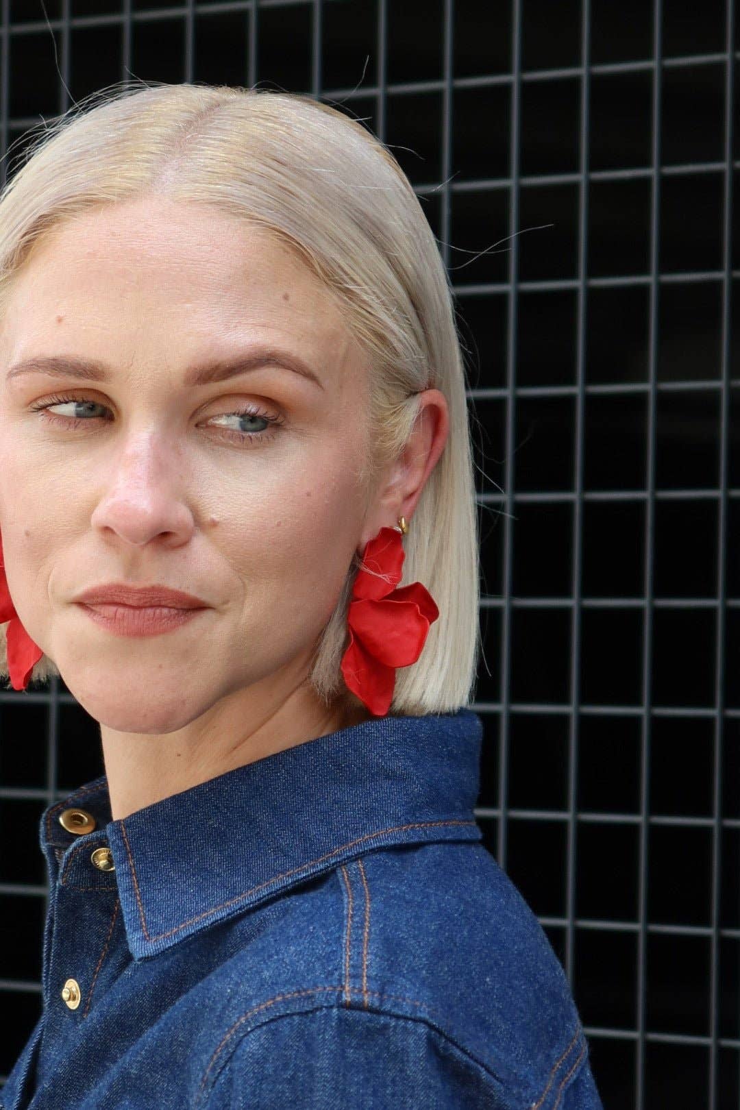 Eden Statement Earrings - Red