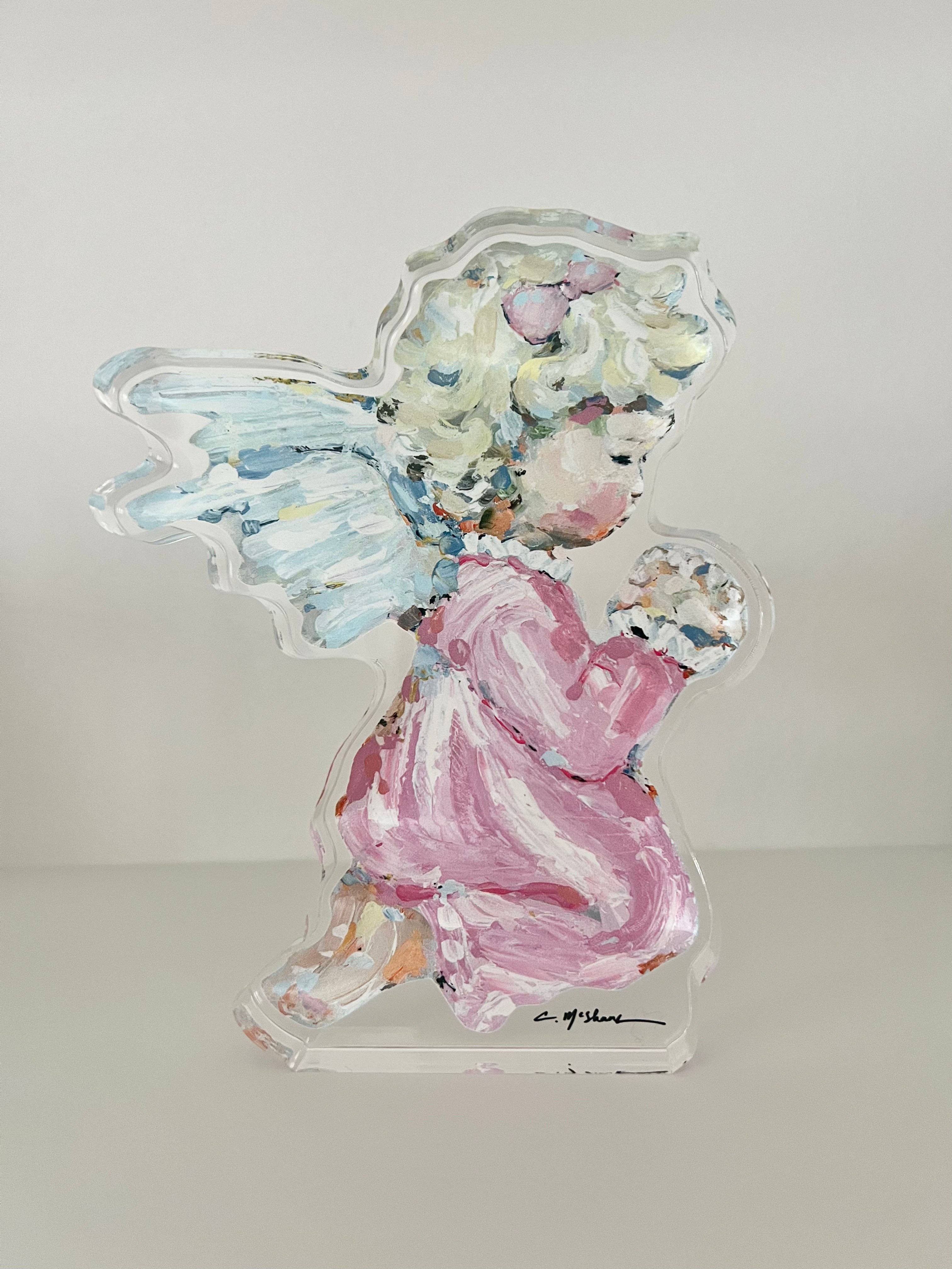 Tiny Wings Large acrylic shelfie : Pink