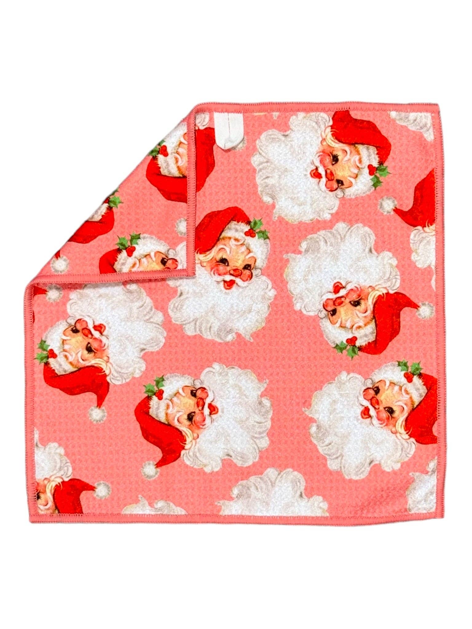 His Cheeks were like Roses His Nose Like A Cherry: Double-Sided Washcloth: Pink / 12x12 in / Washcloth