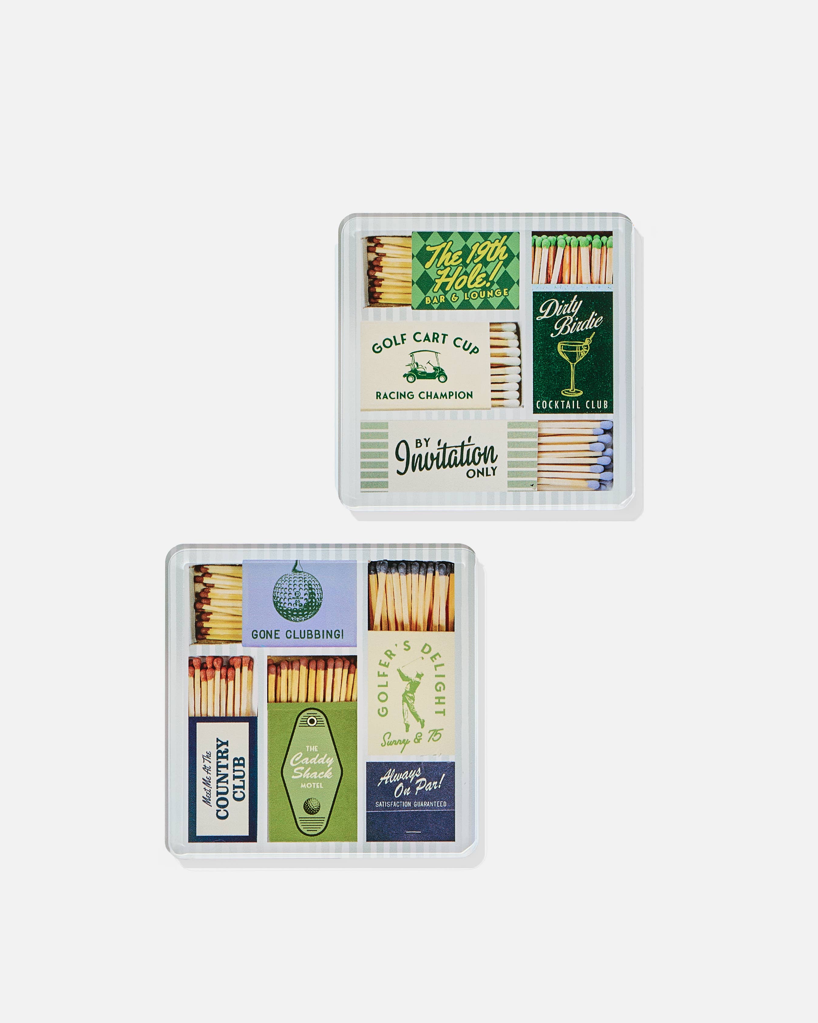 Golf Matchbook Coasters: Boxed Set of 4