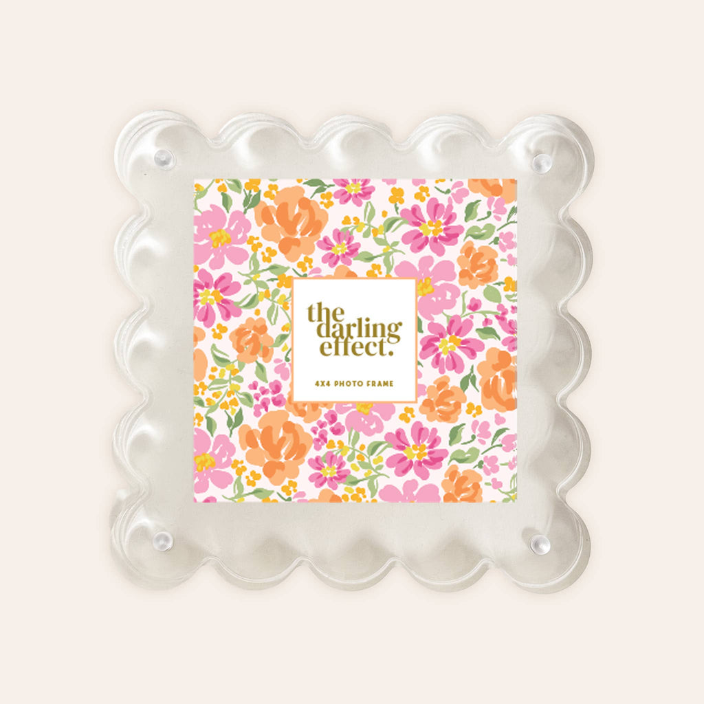 Clear Rectangle Scalloped Acrylic Frame