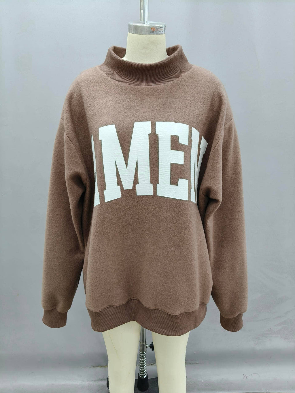 'WWJD & AMEN' Reversible Mock Neck Sweatshirt