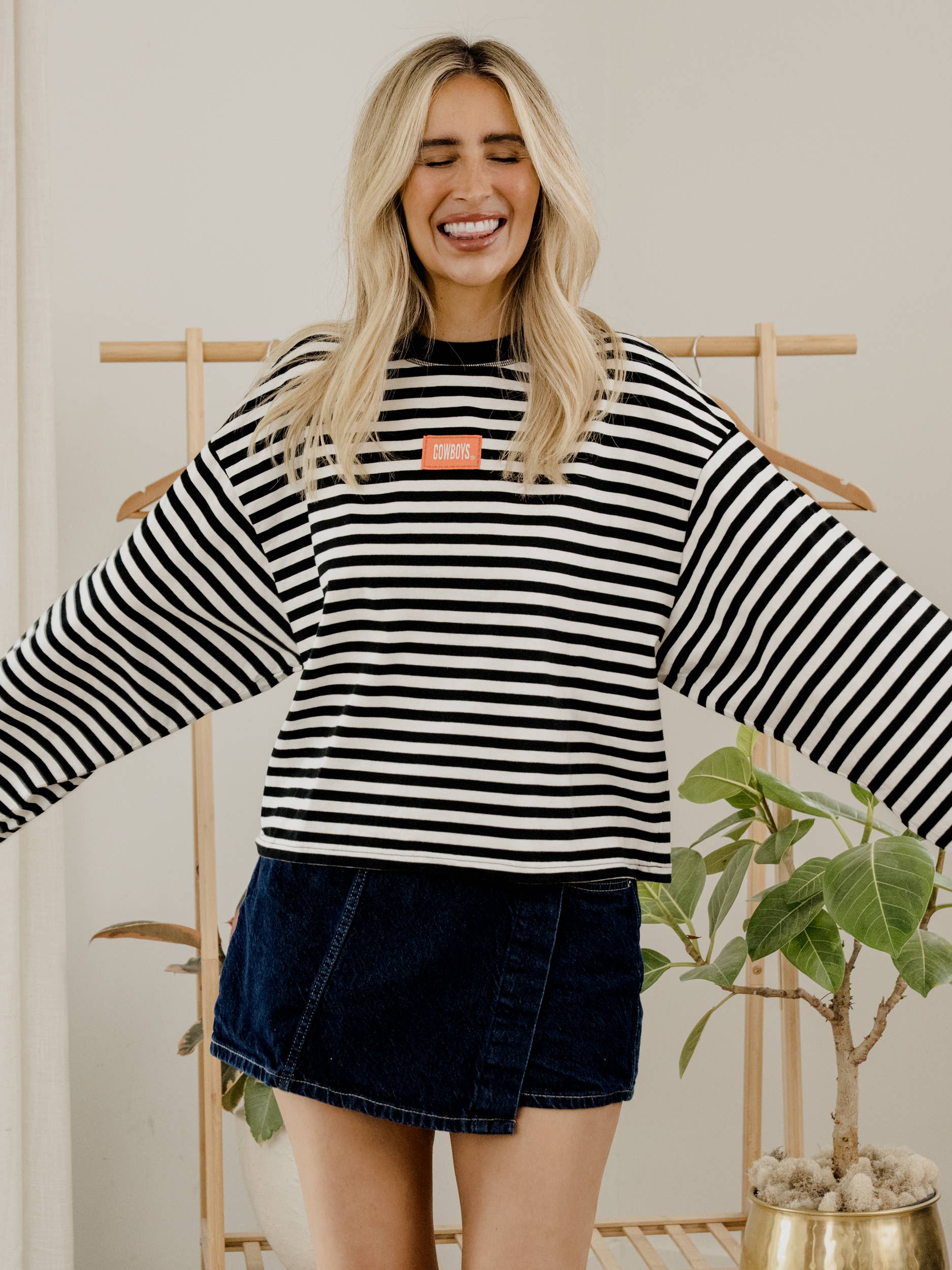 OSU Cowboys Block Stitch Stripe Long