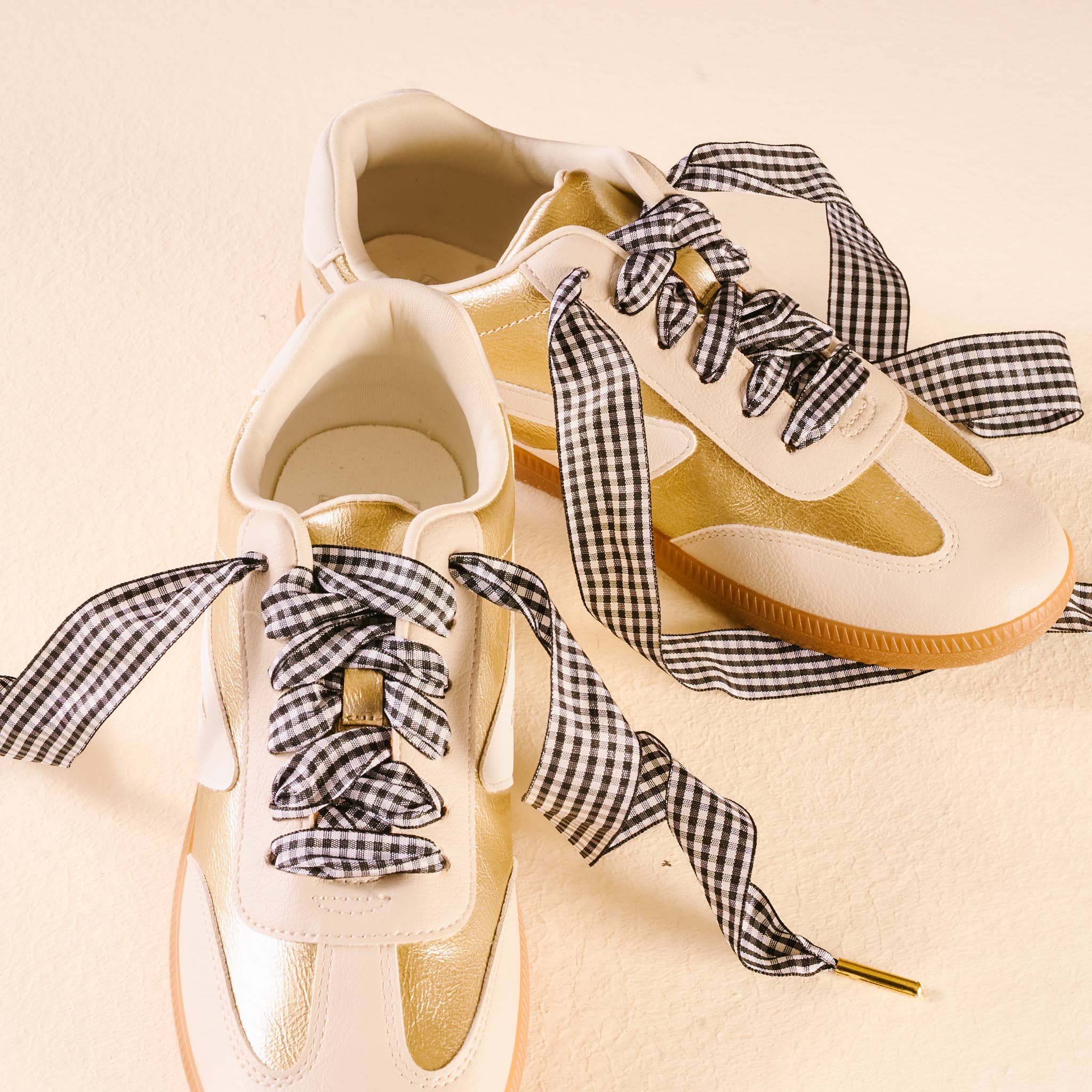 Step It Up Shoelaces-Gingham Black
