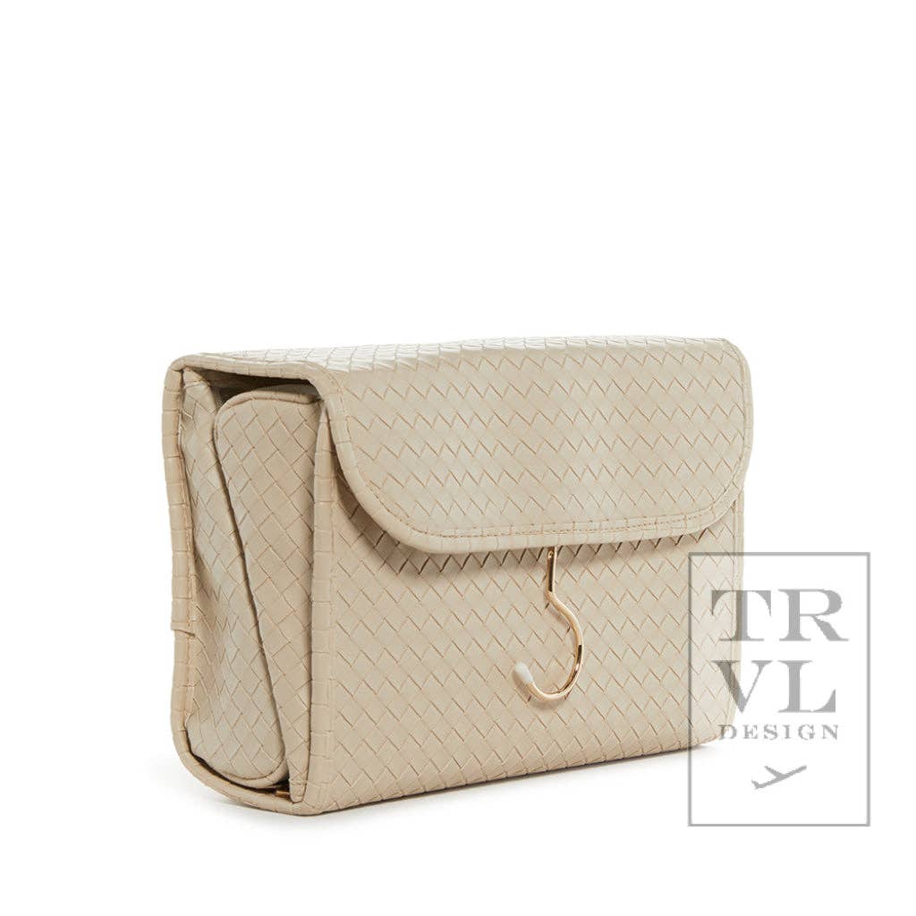 Luxe Hanging Toiletry Case - Woven Bisque: Bisque