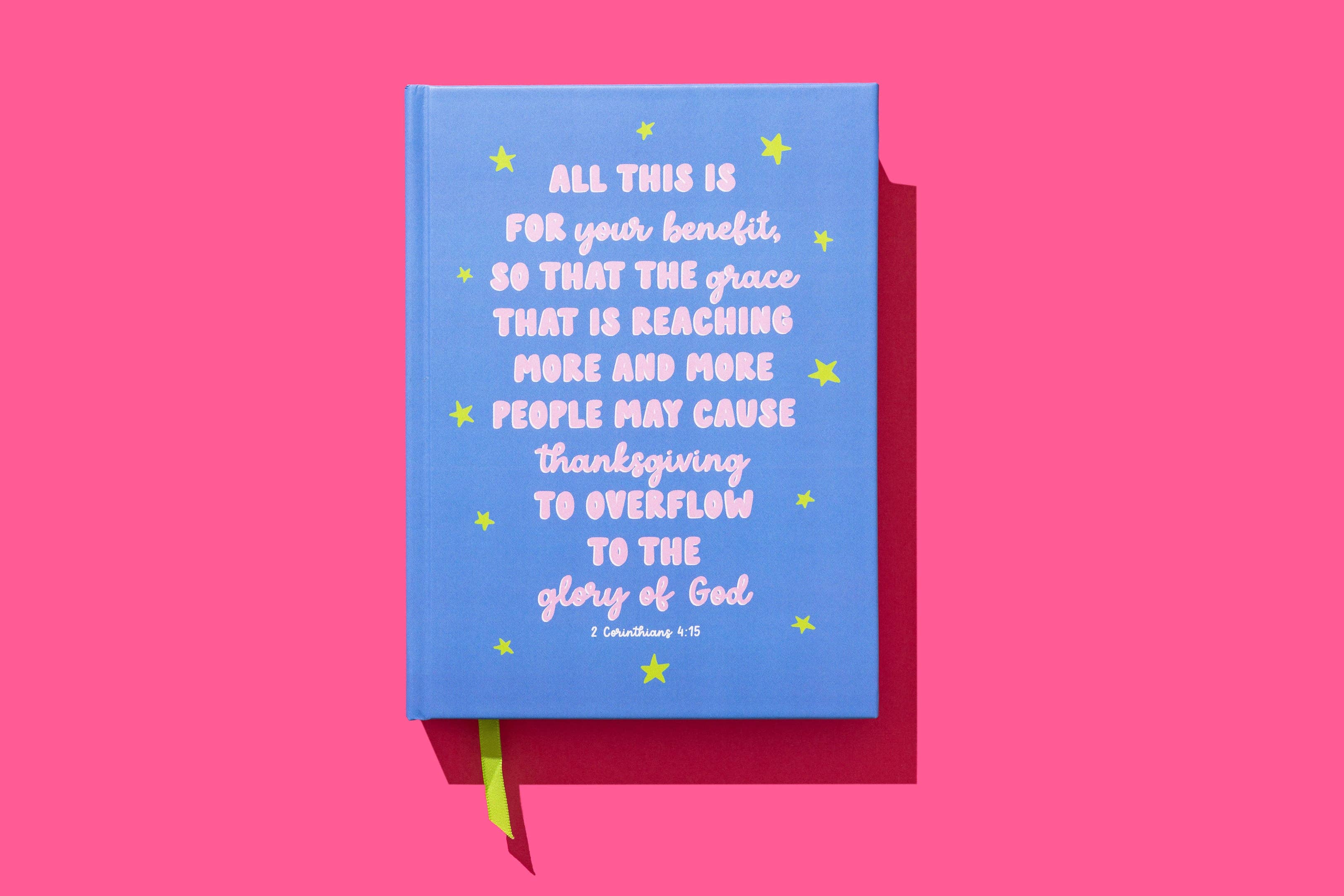 Hardcover Notebook - Bible Verse - Blue w/ Stars - 200 Pages