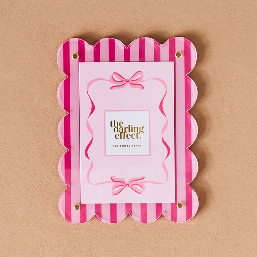 Mini Acrylic Picture Frame Magnet| Sweetheart Stripes