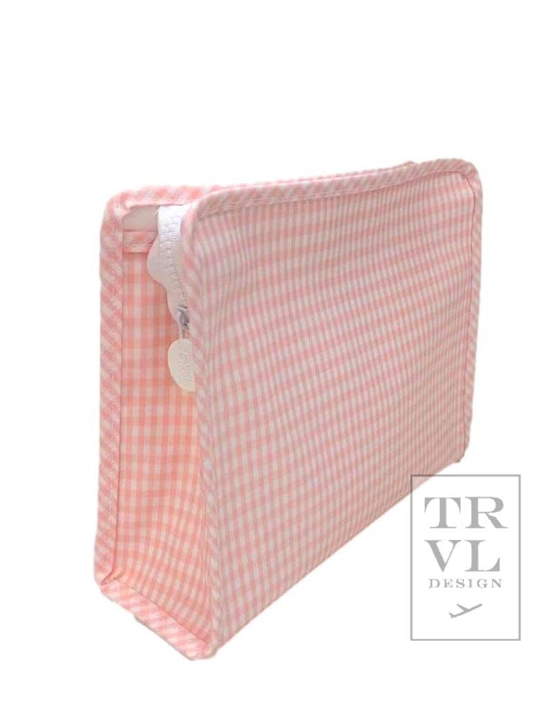 Gingham Taffy Roadie Zip Pouch- Large