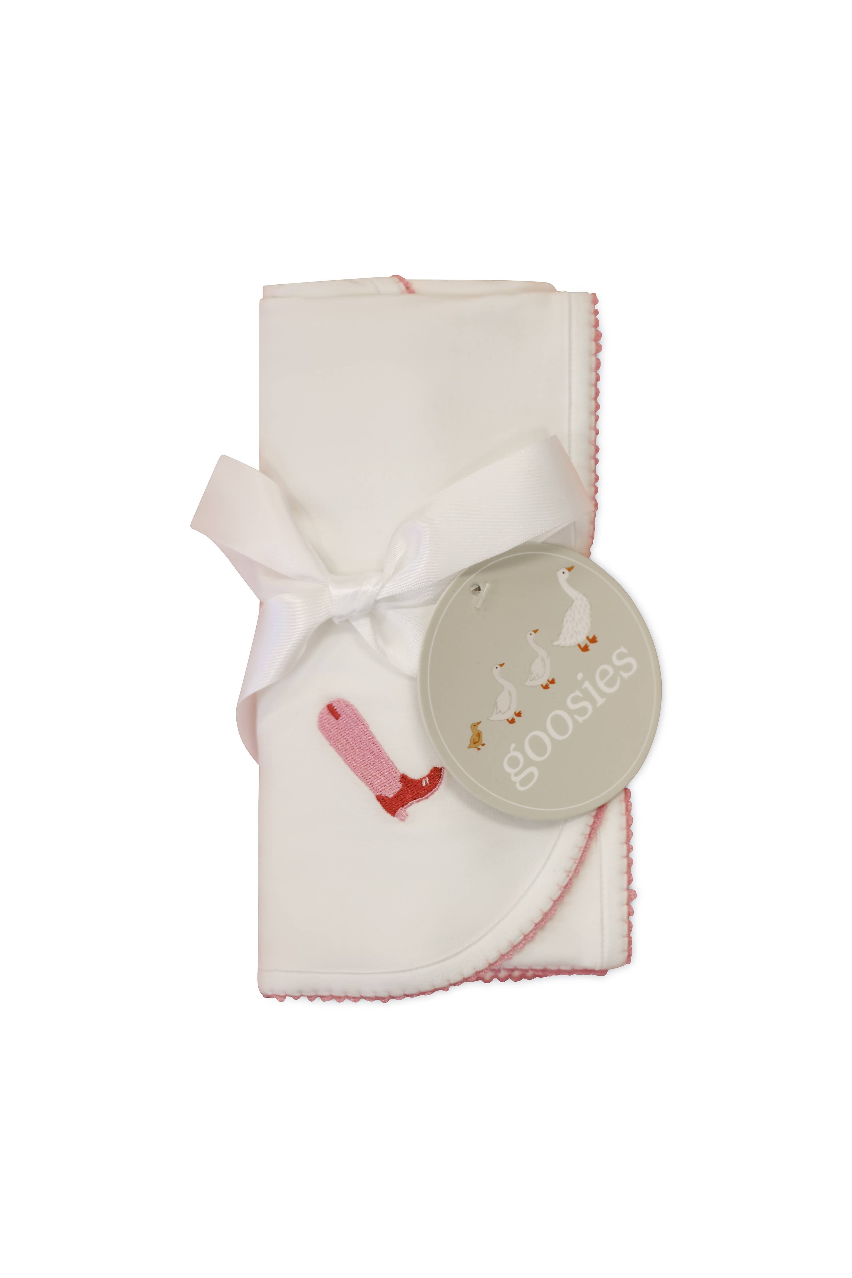 Pip Embroidered Blanket | Pink Boot