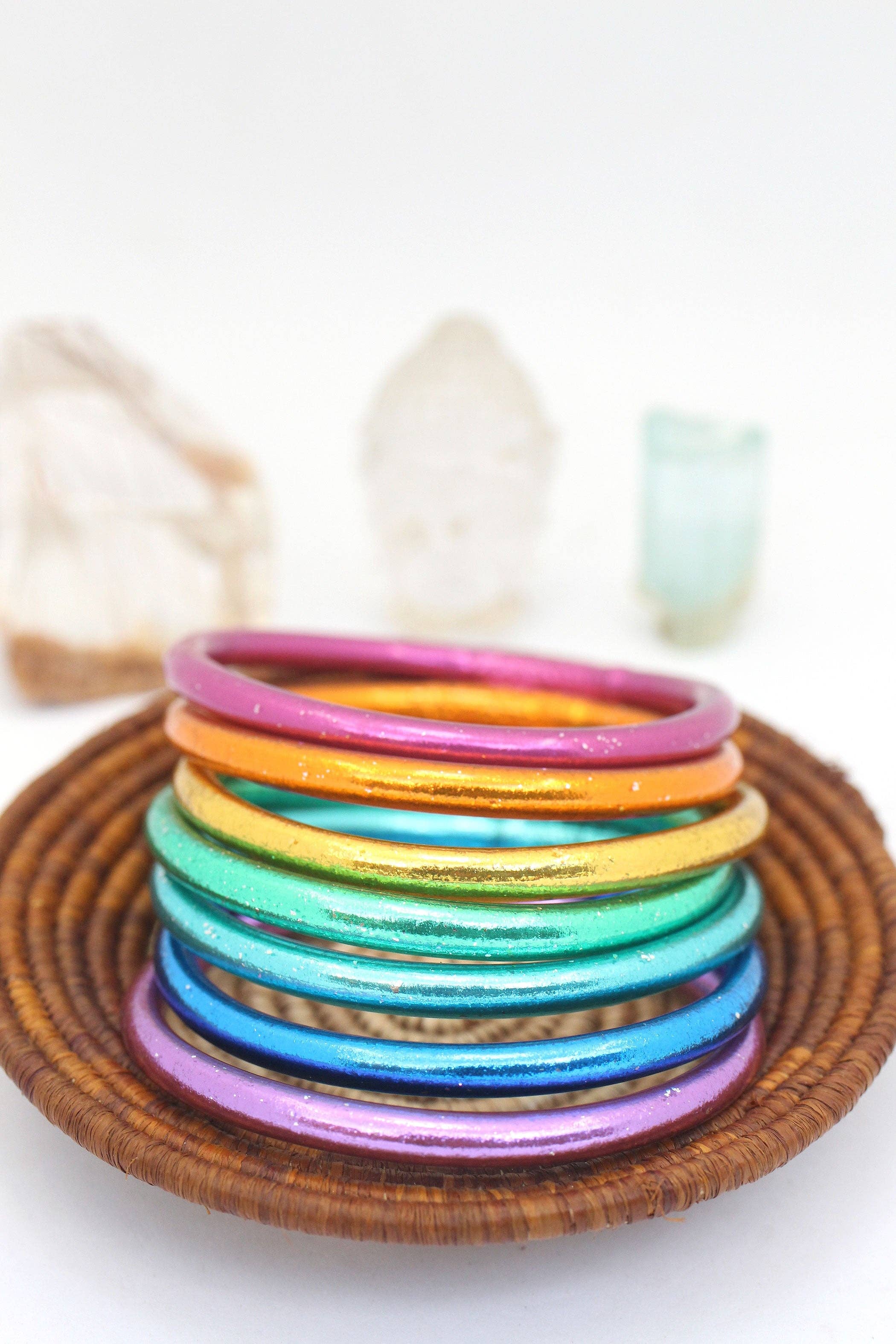 Single Rainbow Thai Buddhist Temple Bracelet Bangle /Spearmint