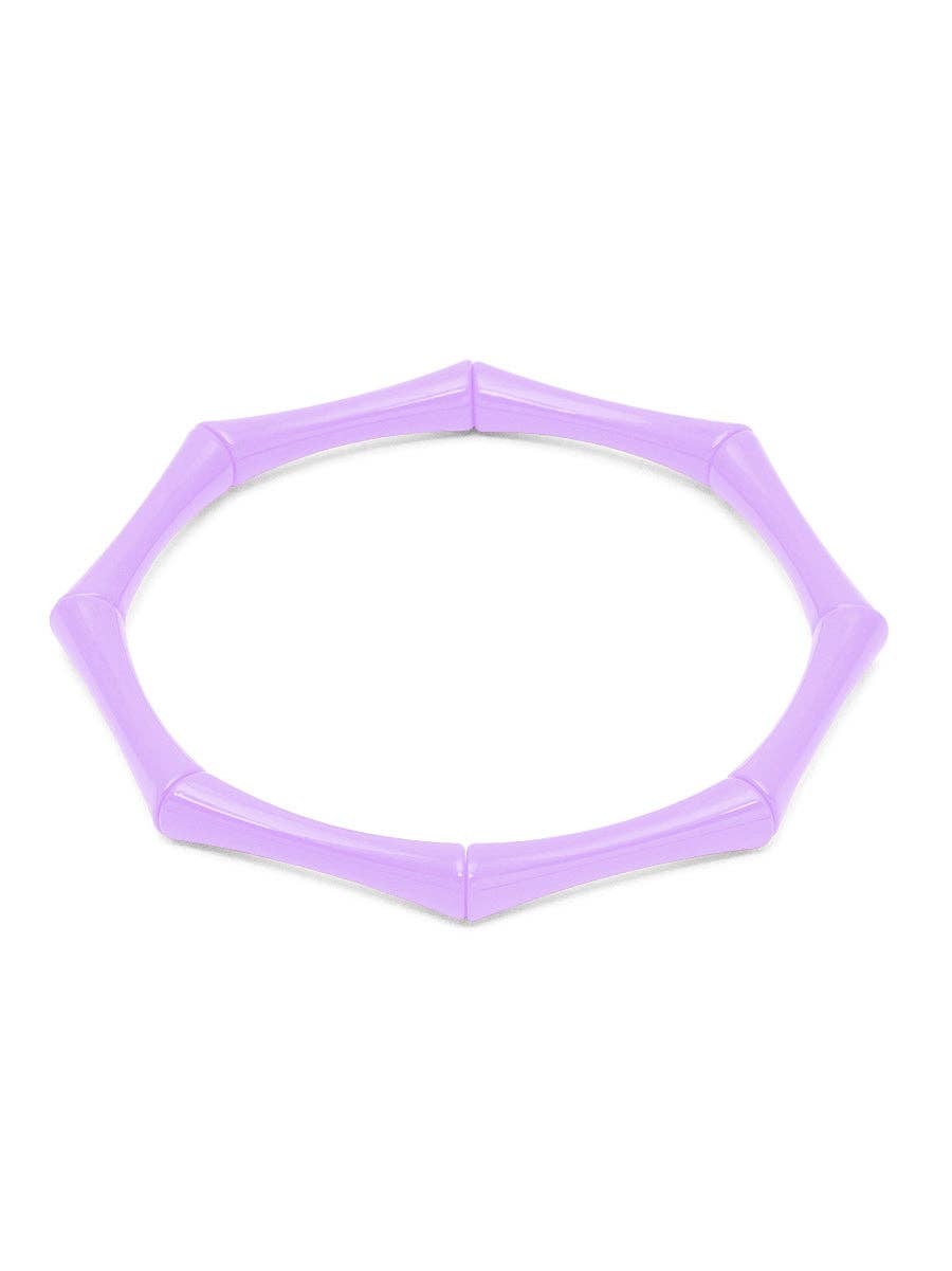 Enamel Bamboo-Style Stretch Bracelet / LAVENDER
