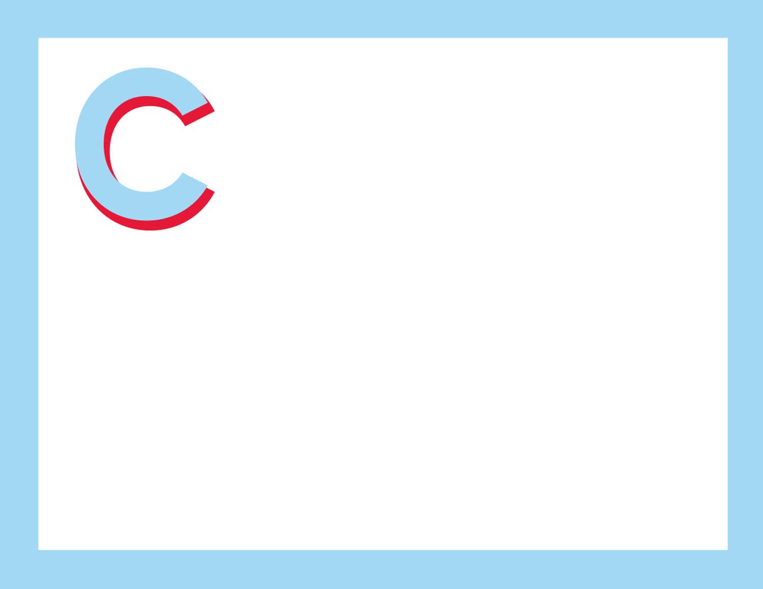 BRIGHT INITIAL FLAT NOTE CARDS: BLUE & RED