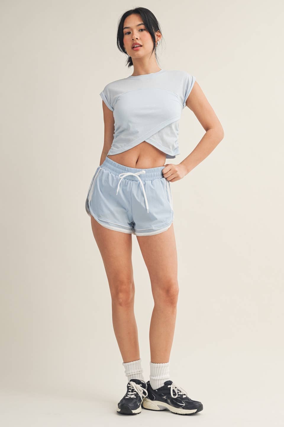 Slub Crossover Top | Blue