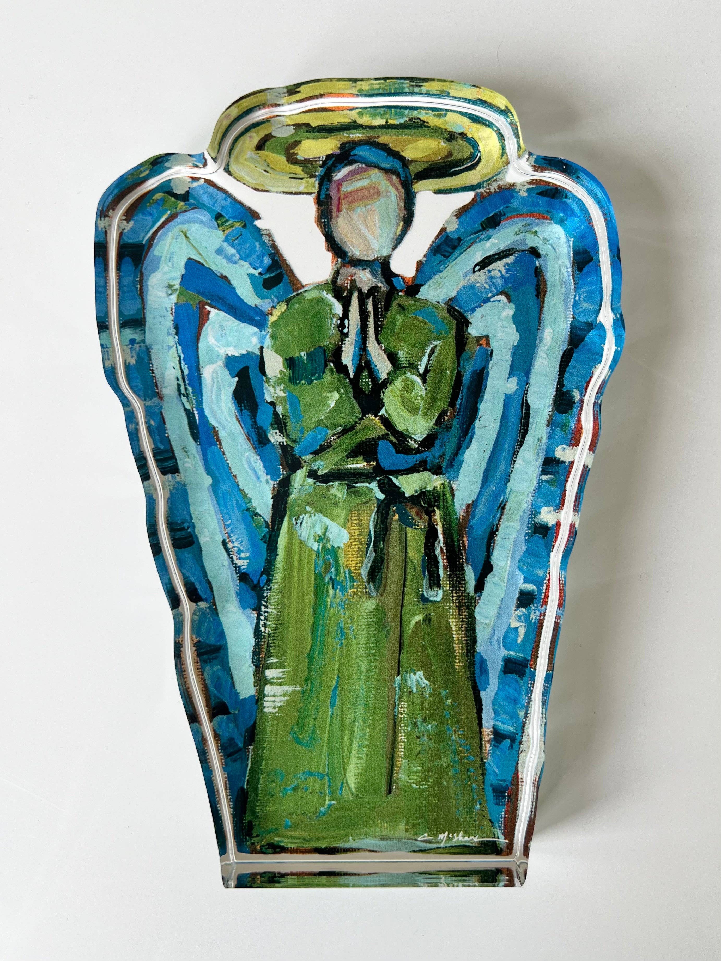 Blue and Green Heavenly Angel Small Acrylic Shelfie