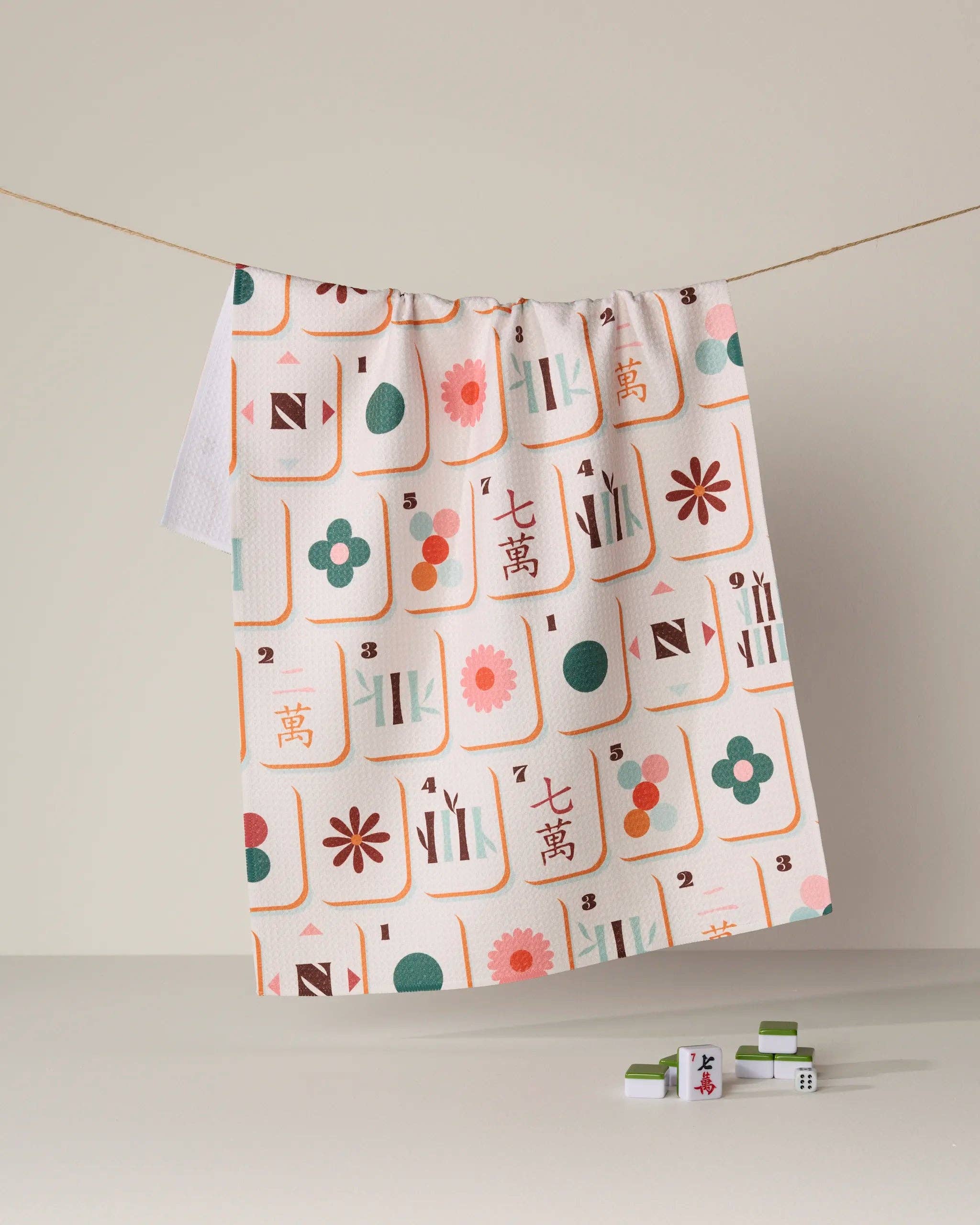 Cypress Tile Toss Tea Towel - Mahjong