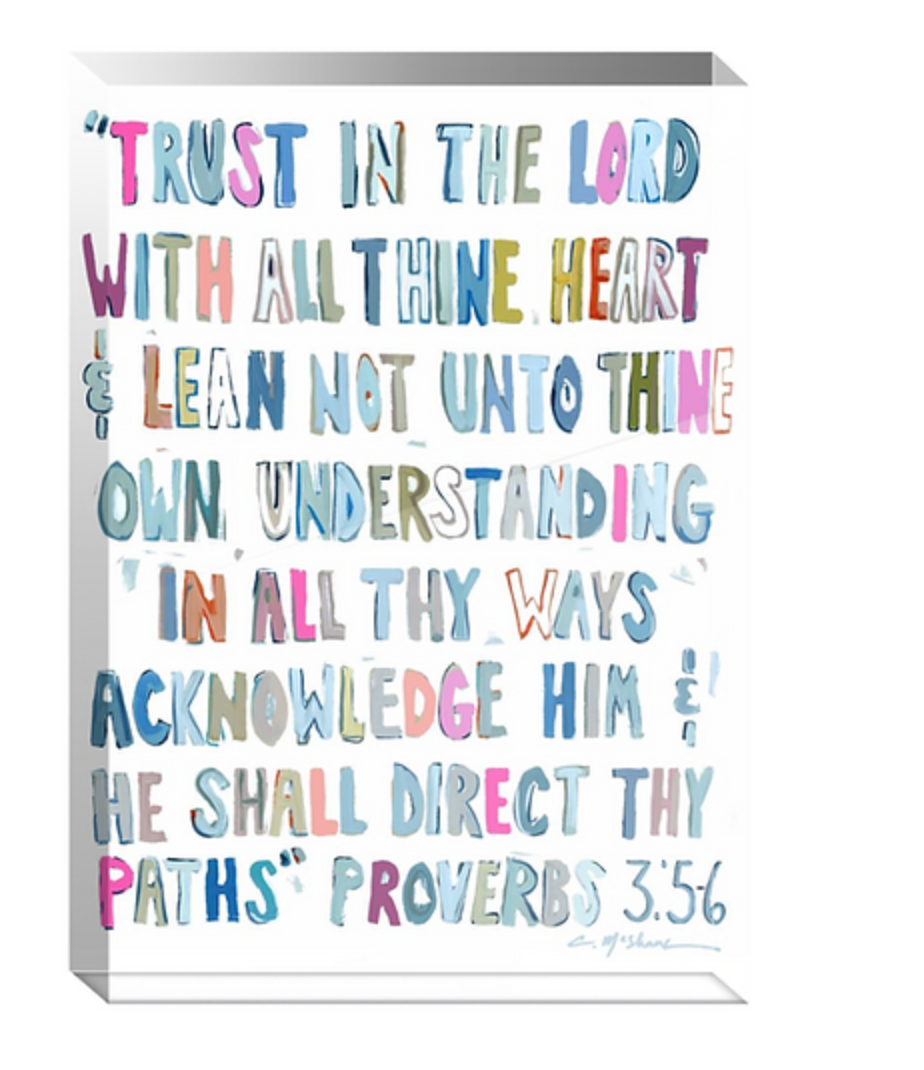 Proverbs 3: 5-6 Acrylic Shelfie