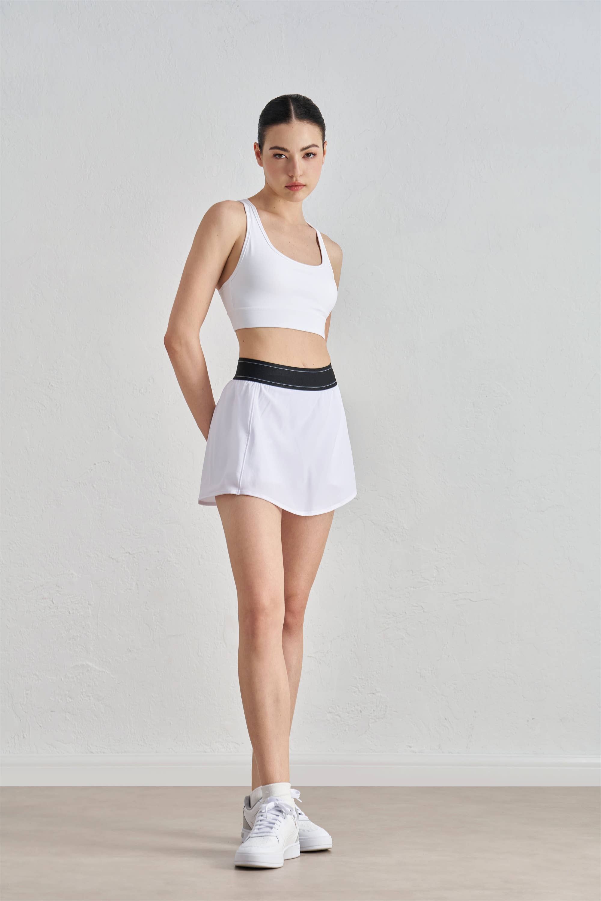 Blair Contrast Waistband Active Skirt: Echo Blue