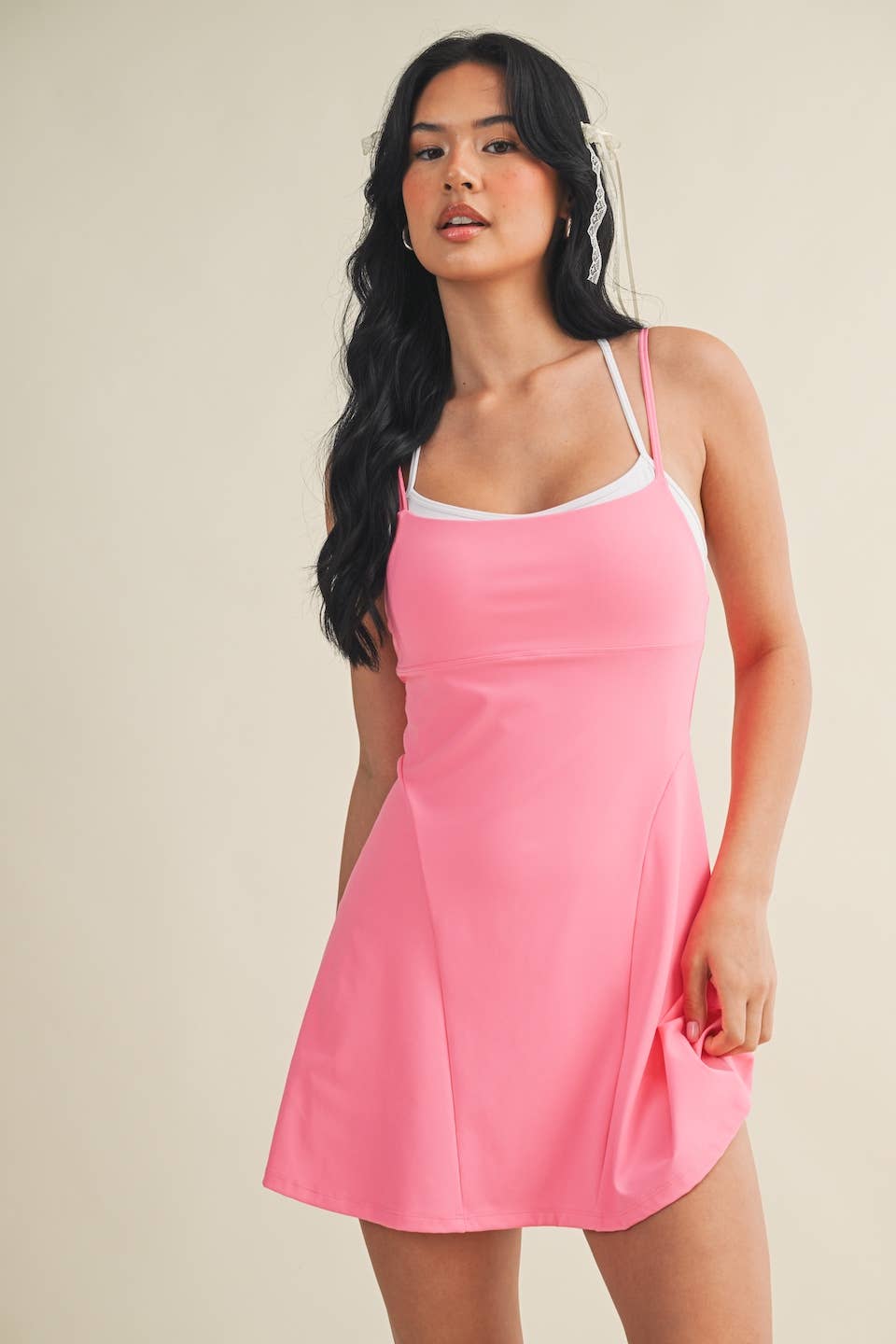Double Layered Dress | Hot Pink