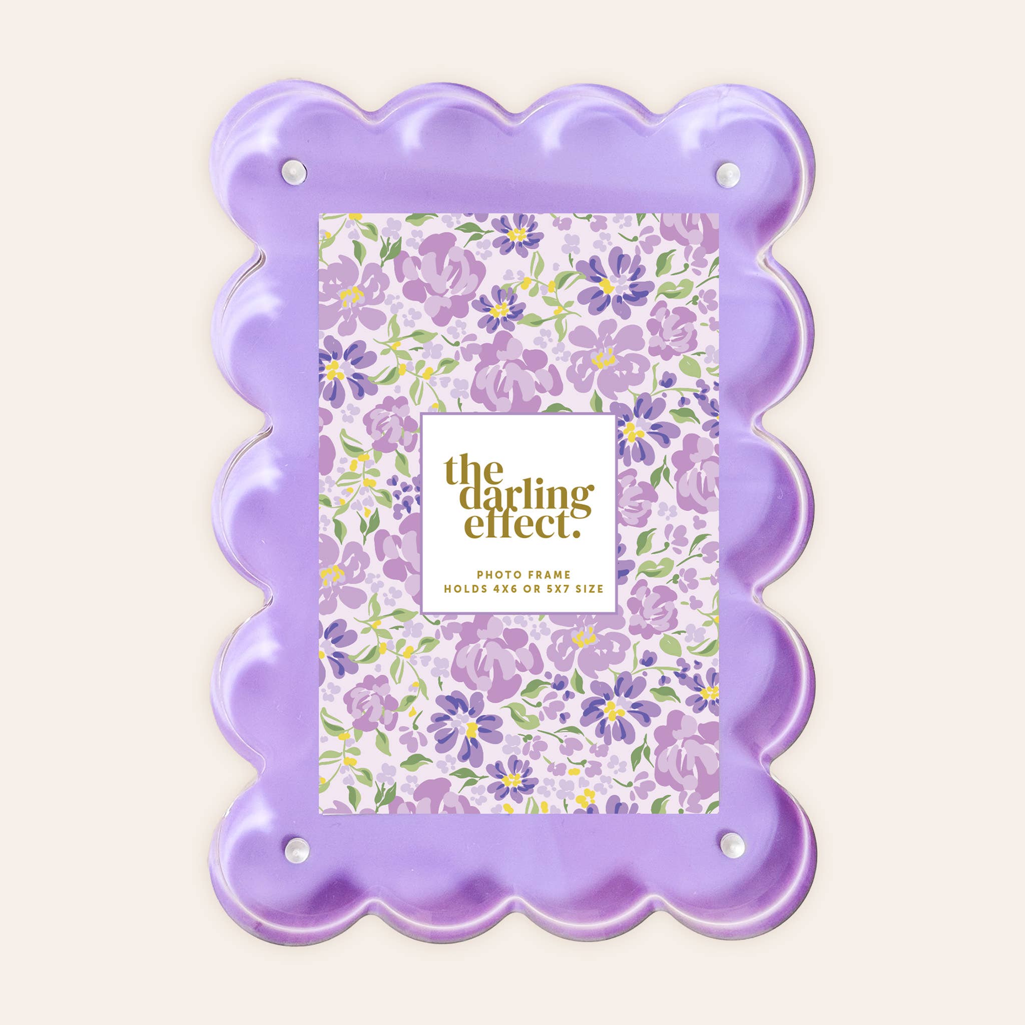 Purple Rectangle Scalloped Acrylic Frame