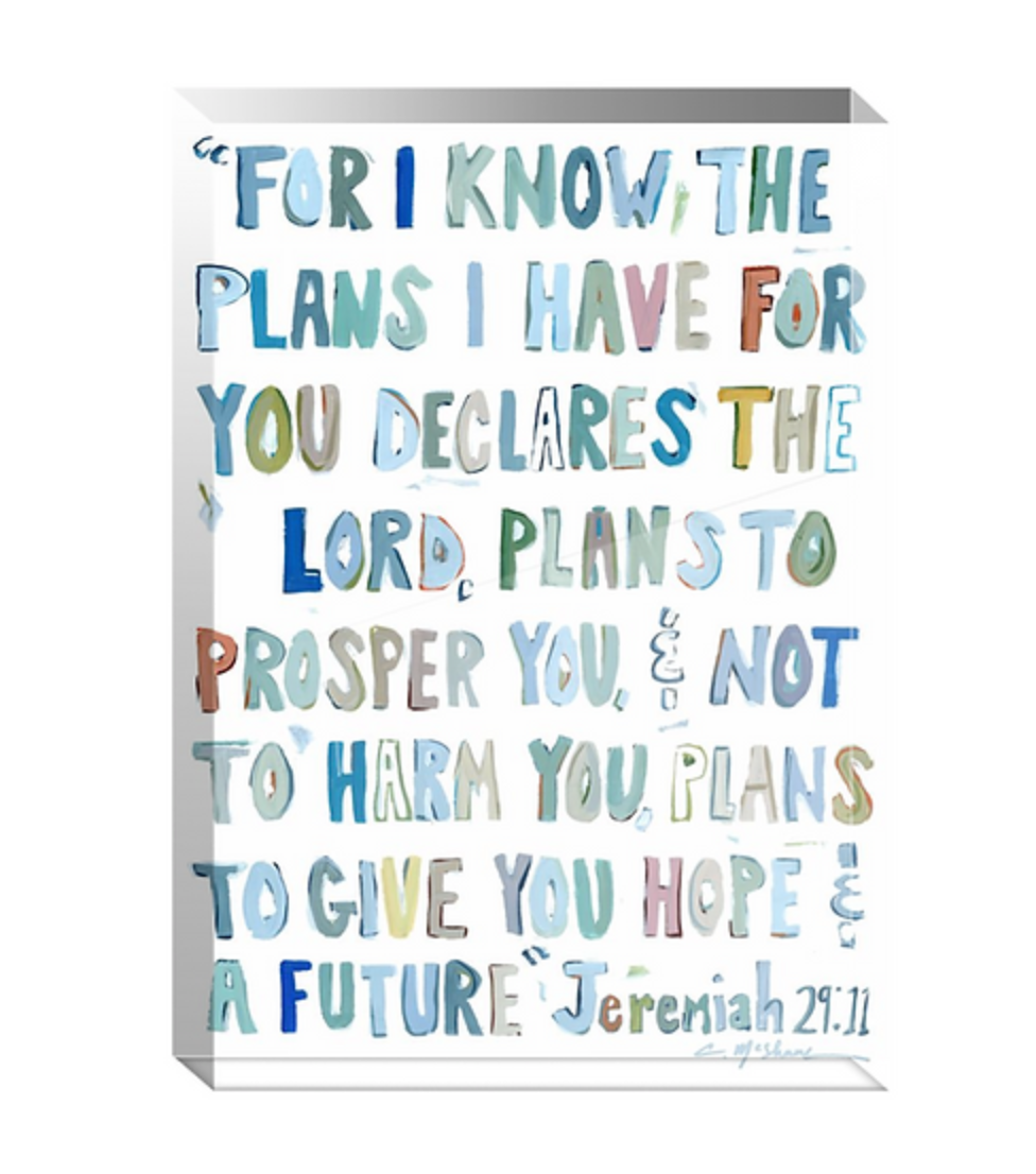 Jeremiah 29:11 Acrylic Block “More Pinks”