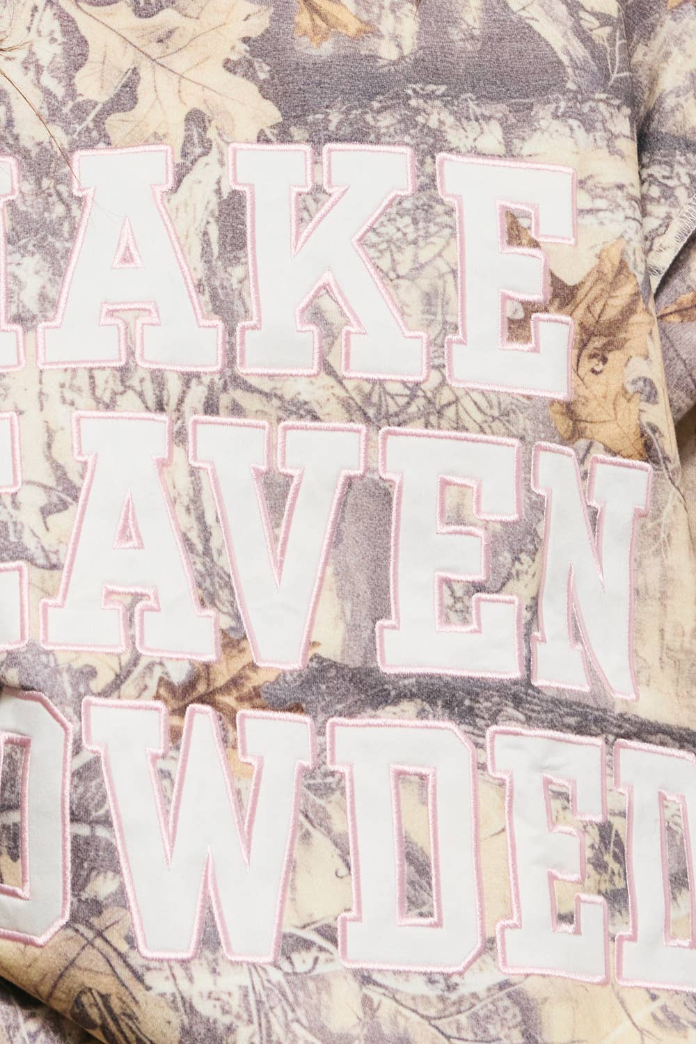 MAKE HEAVEN CROWDED| Camo Appliqué Sweatshirt