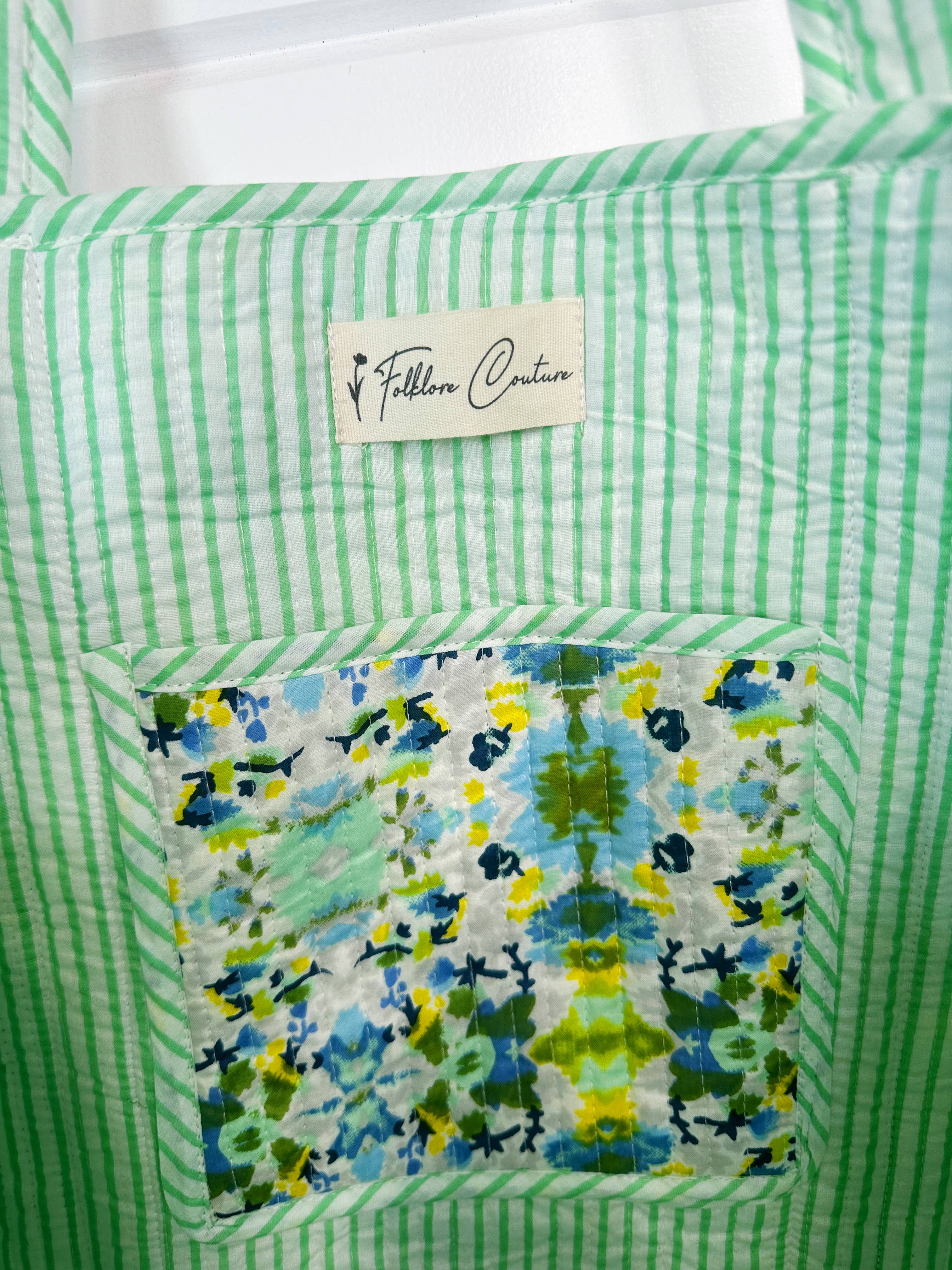 Large Tote Bags | Handmade Quilted Tote | Aqua Tie Dye