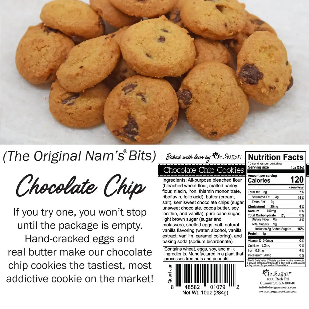 Oh Sugar! Nams Bits Quart Cookie Jars in Chocolate Chip- Teacher Assortment