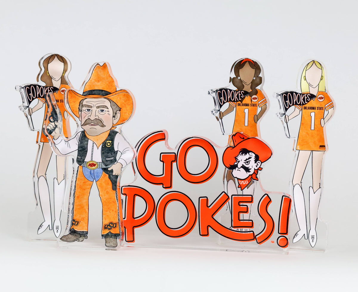 Go Pokes Acrylic Shelfie | Oklahoma State Decor | OSU Art