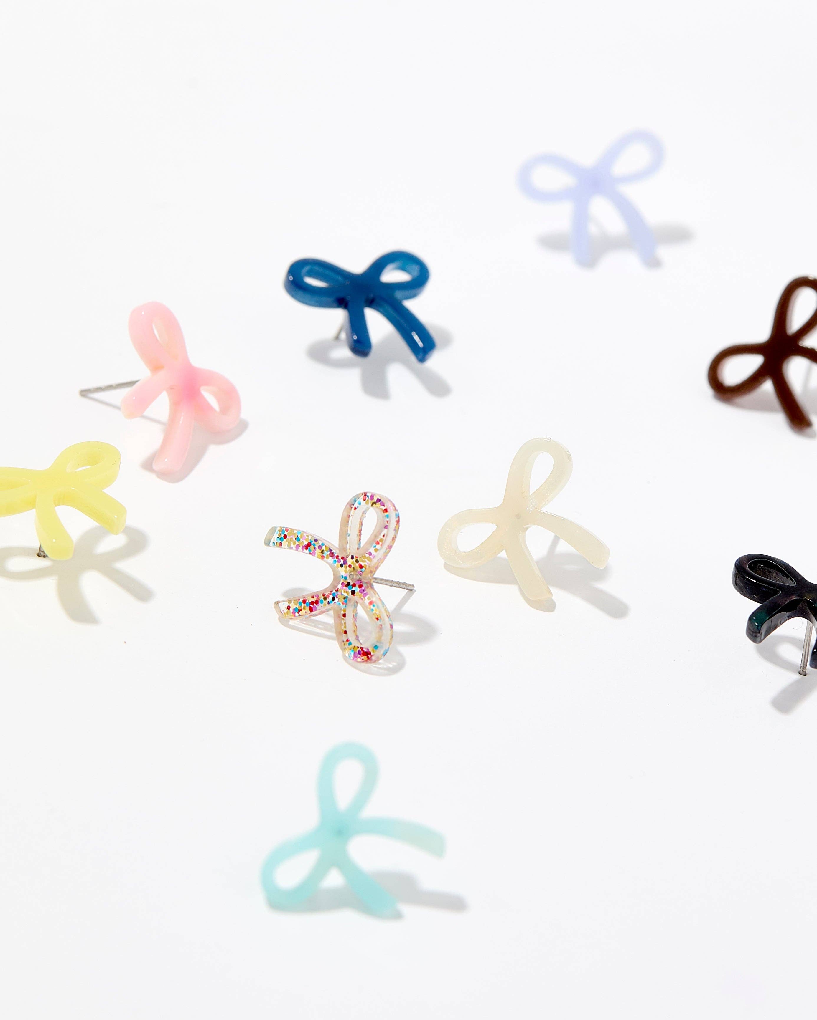 Kylie Bow Earrings | Pink Tie Dye